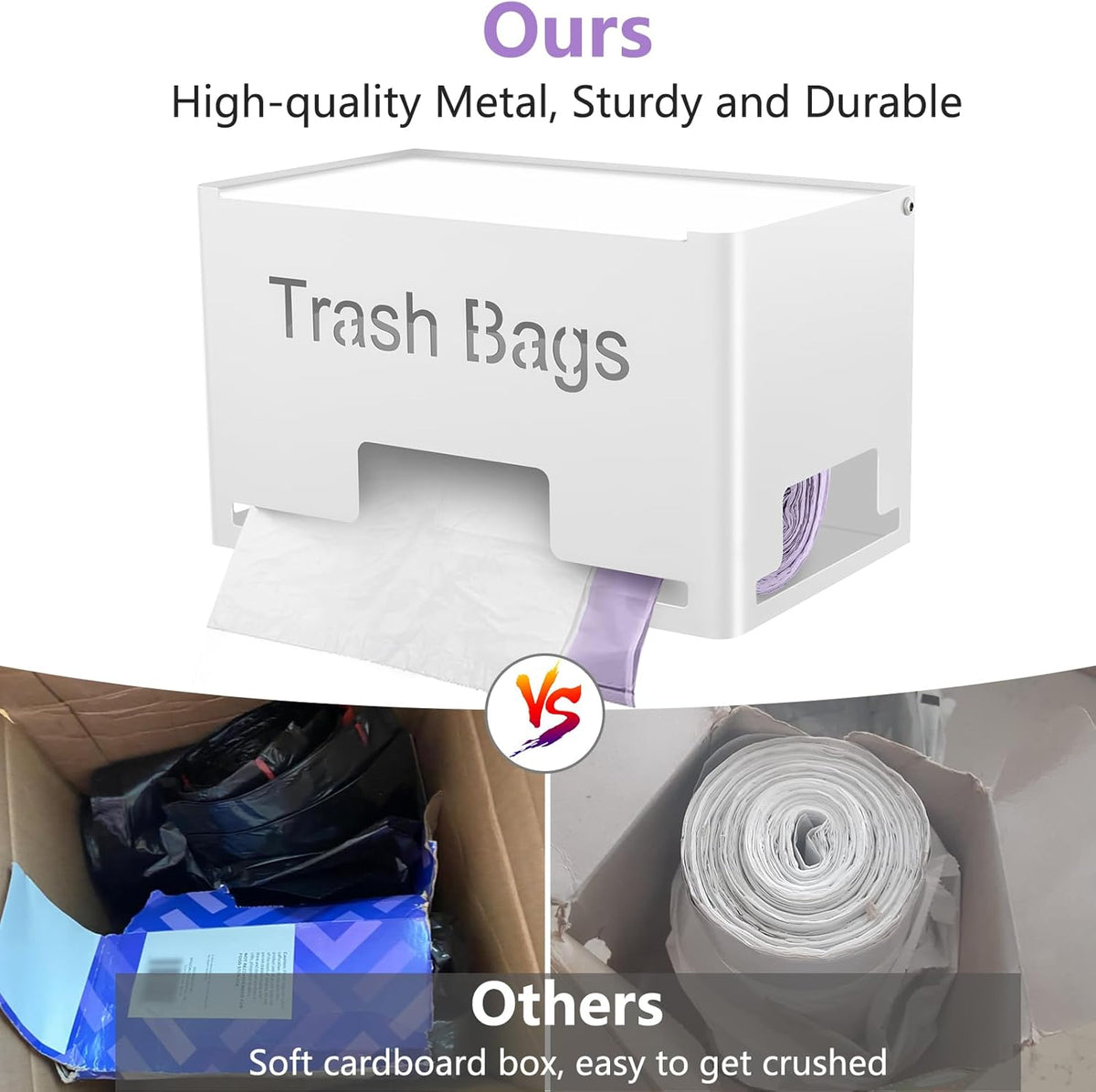2-Pack Trash Bag Holder Dispenser, Stackable Garbage Bag Dispenser, Extra Large Trash Organizer for