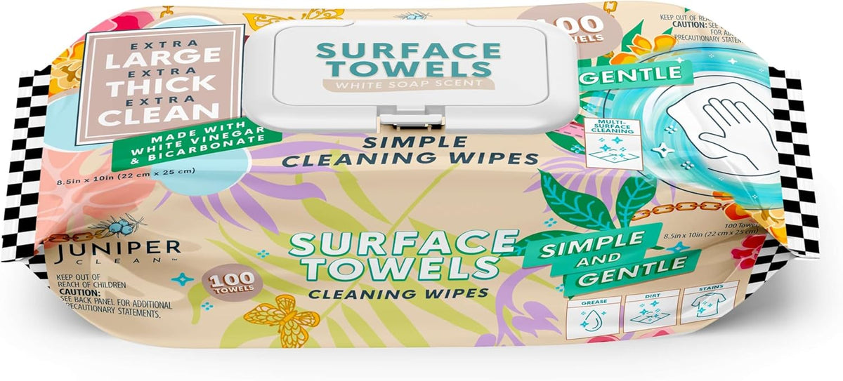 Single Surface Cleaning Wipes, Thick & Large Dispose, All-Purpose Cleaner for Bathroom, Kitchen