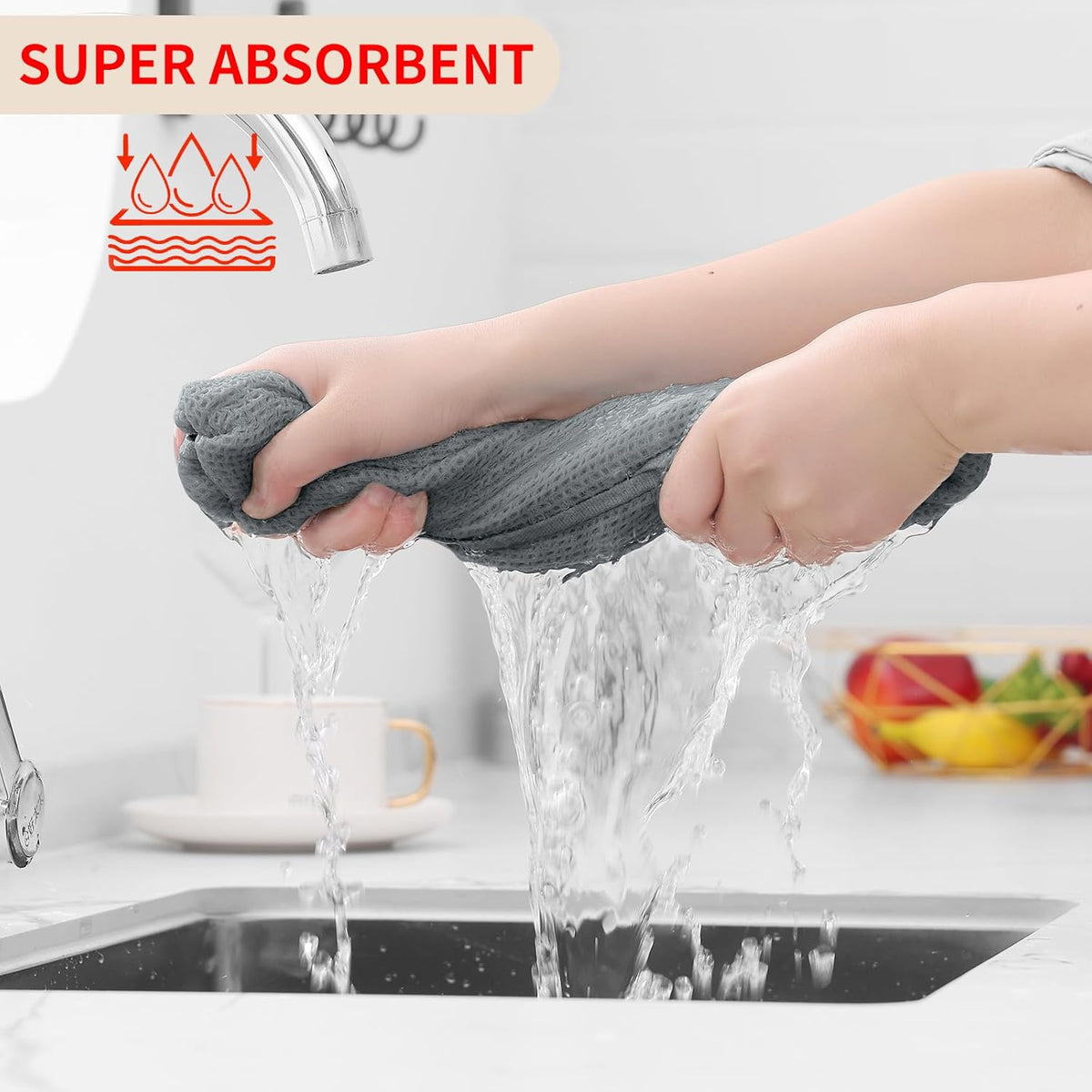 Homaxy 100% Cotton Waffle Weave Kitchen Dish Cloths, Ultra Soft Absorbent Quick Drying Dish Towels
