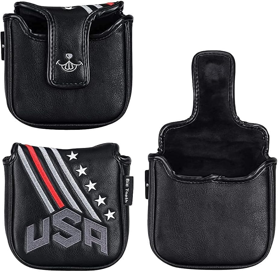 Big Teeth Golf Cover USA Stripe and Star Headcover Covers, Driver Fairway Wood Hybrid Headcovers