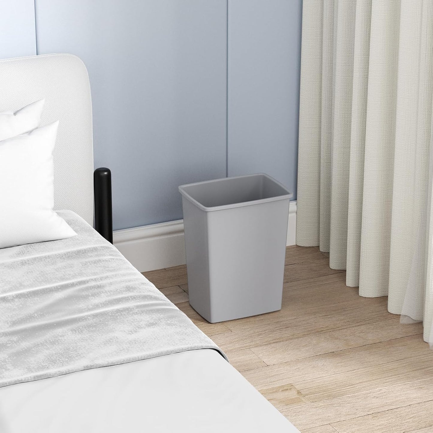 35 Quart Plastic Trash Can, Under Canbinet Waste Bin, 9-Gallons Slim Trash Can for Kitchen Bedroom