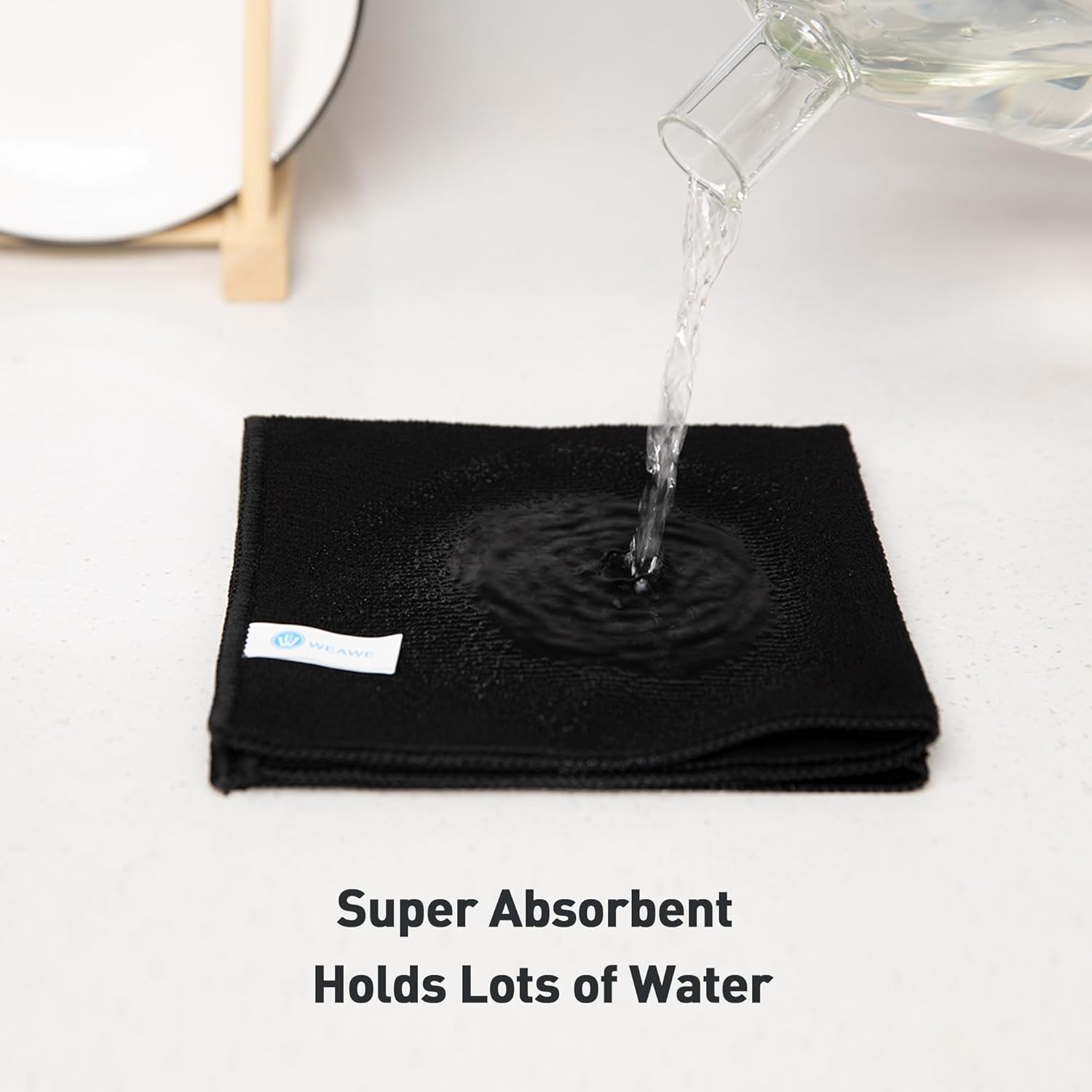 Black Microfiber Cleaning Cloth 13"x13", Ultra Soft Absorbent Microfiber Cleaning Rags for