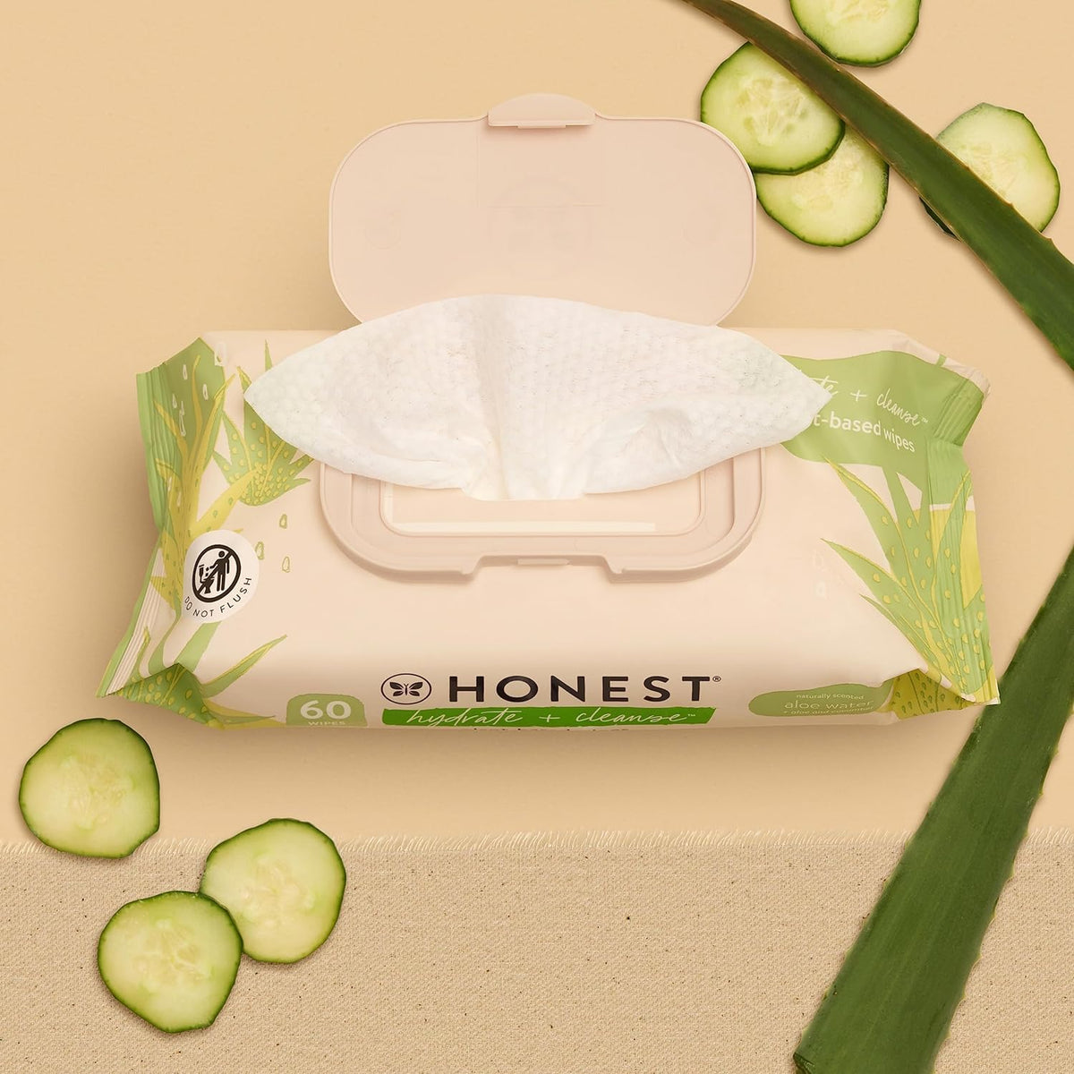 The Honest Company Hydrate and Cleanse Naturally Scented Wipes Cleansing Multi-Tasking Wipes 99%