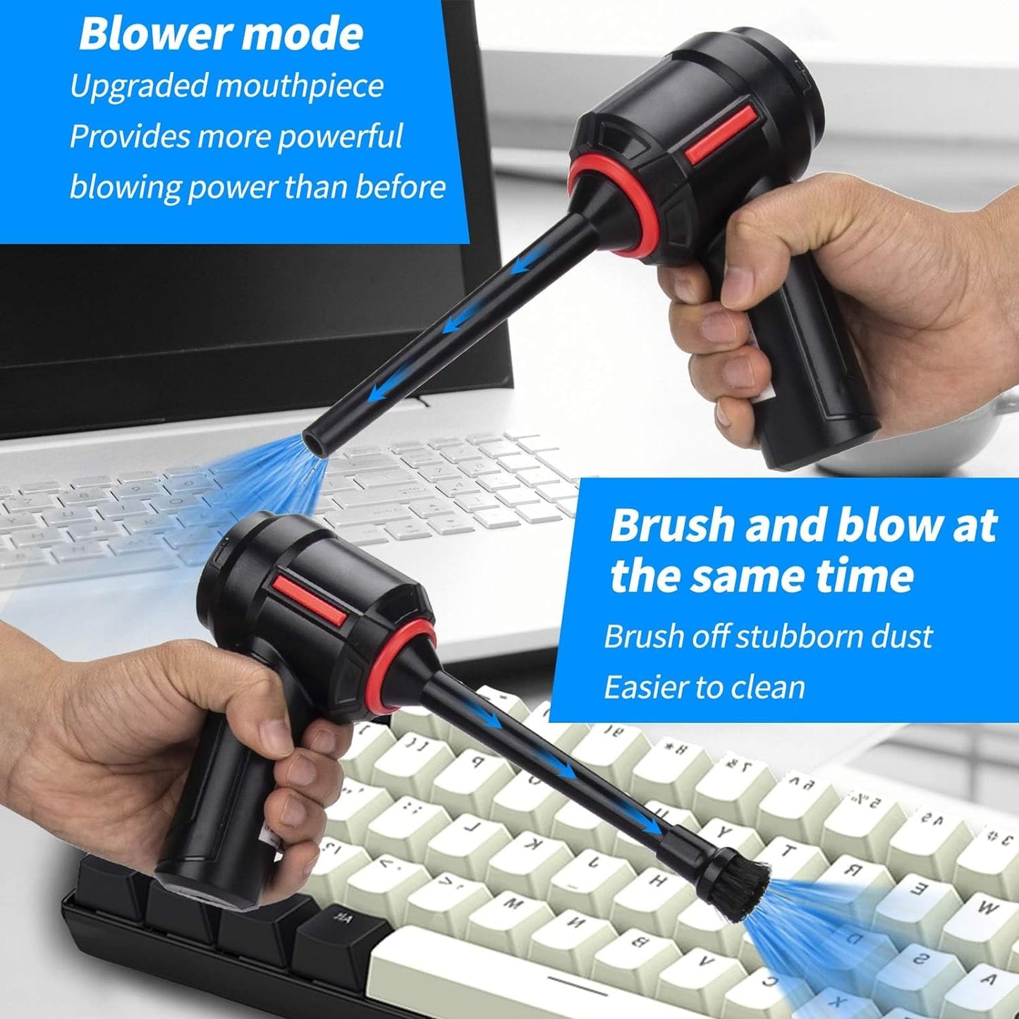 Air Duster - Computer Vacuum Cleaner - for Keyboard Cleaning- Cordless Canned Air- Powerful