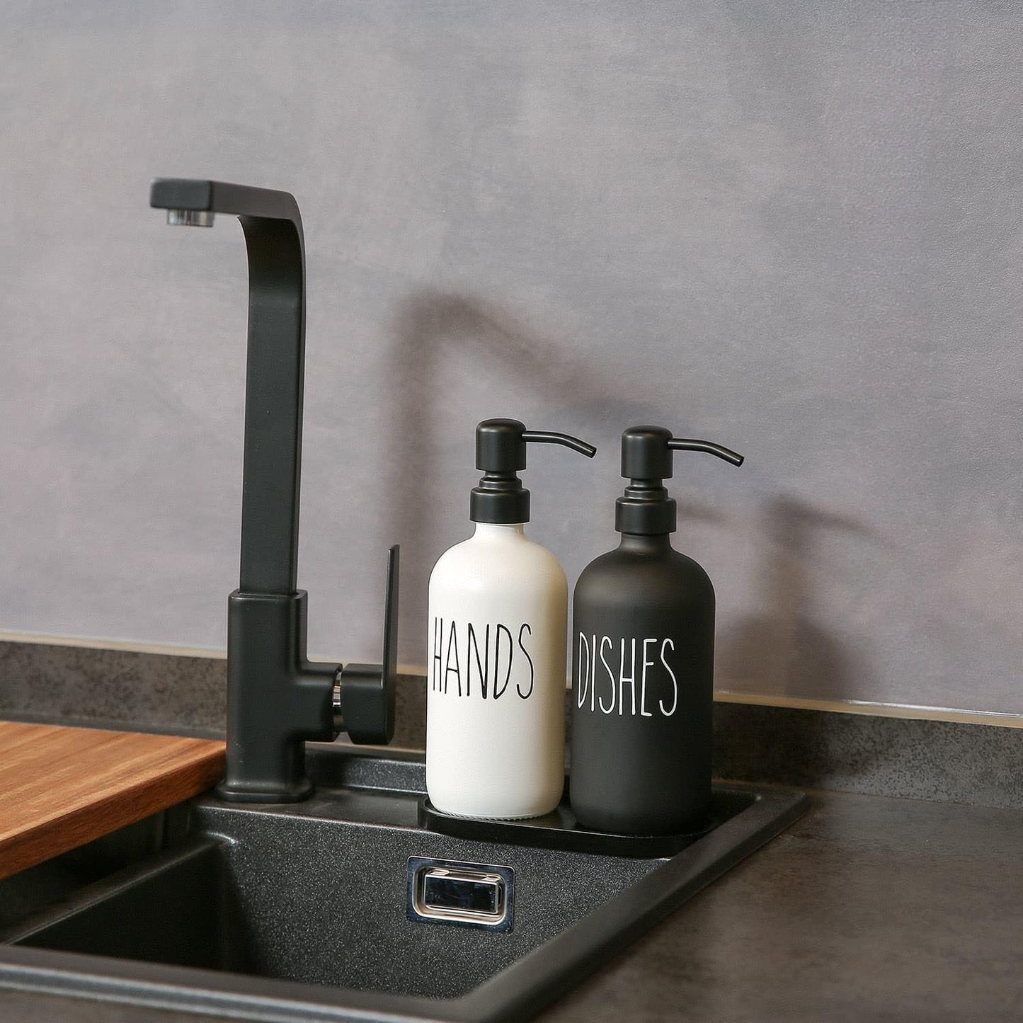 MOMEEMO Kitchen Soap Dispenser Set, Contains Dish and Hand Soap Dispenser, Suitable for Farmhouse