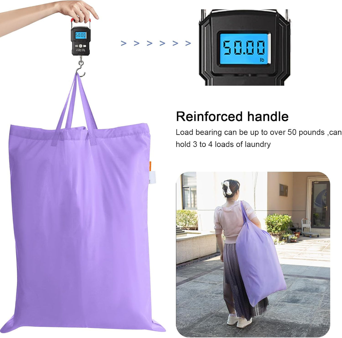 Polecasa Heavy Duty Large Laundry Bag with 130gsm Tear Resistant Fabric and Handles, Easy to Carry