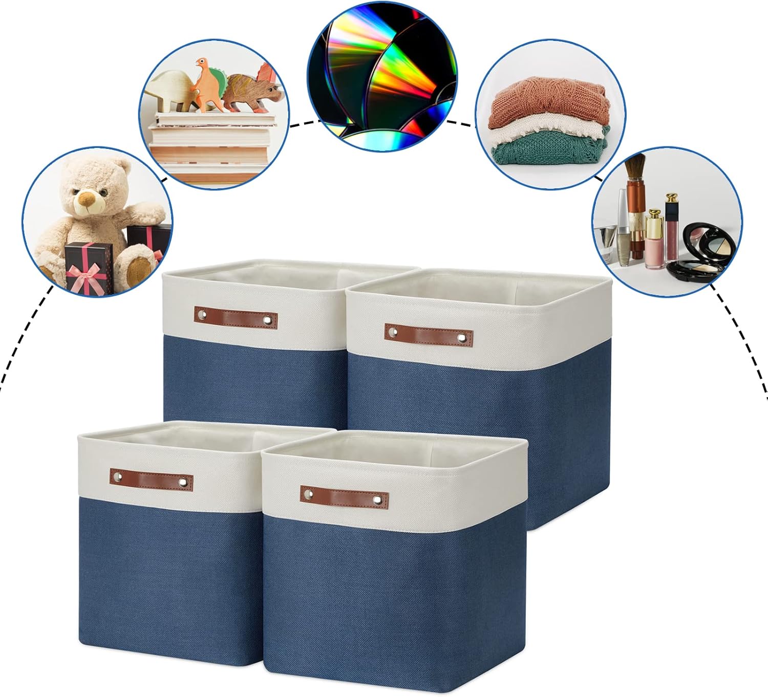 DULLEMELO Storage Baskets for Shelves Closet Storage,Large Home Organization Bins for Gifts