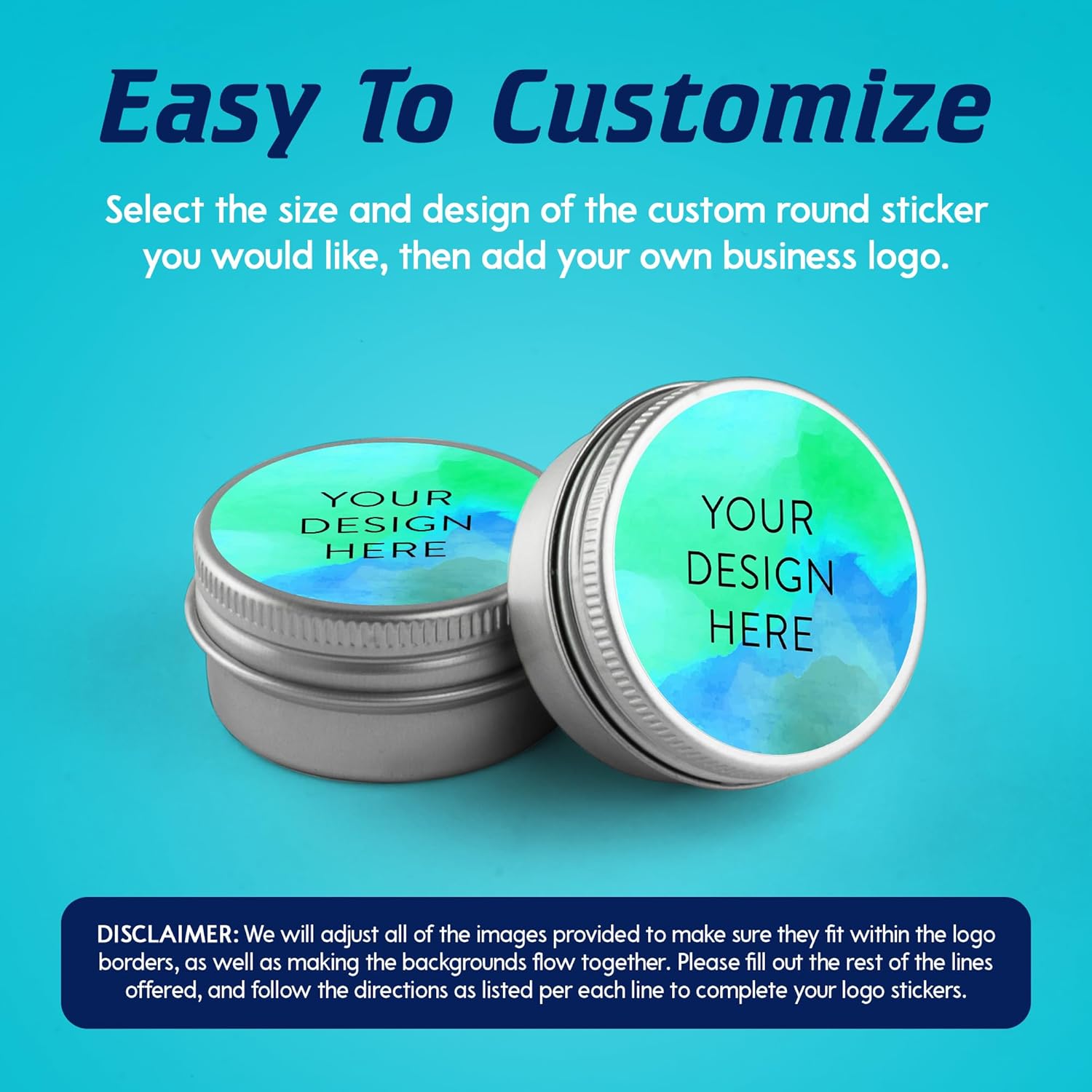 100 Custom Vinyl Stickers - Upload Your own Image, Text, Design, Logo - Personalized Logo Labels