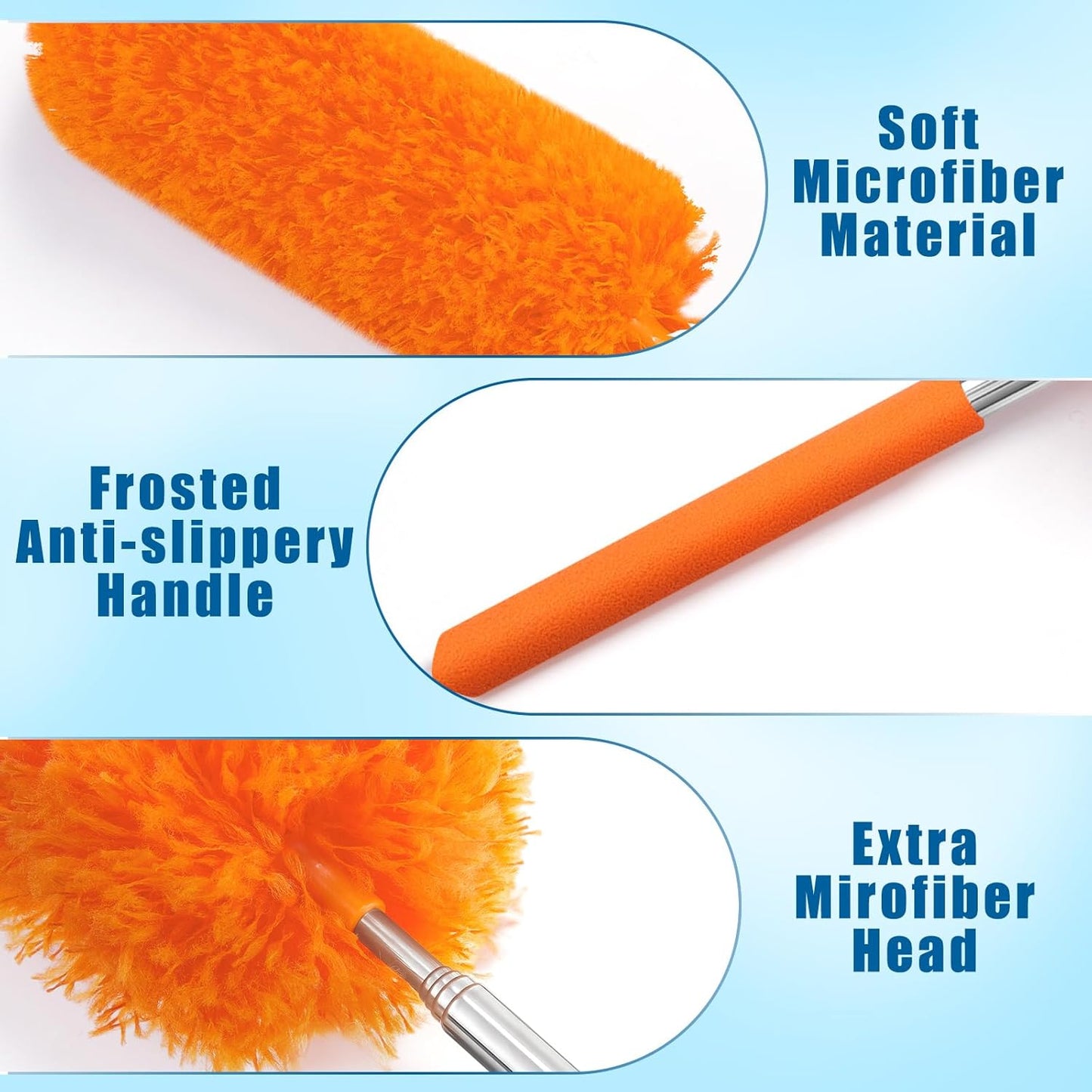 Tanlade 12 Pcs Microfiber Feather Duster for Cleaning 13-31 Inch Extendable Cobweb Dusters Ceiling