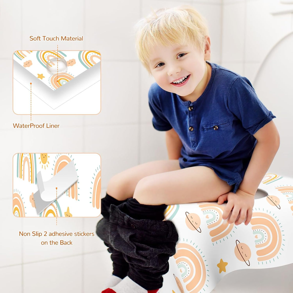 30 Pack Toilet Seat Covers Disposable, Individually Wrapped for Travel, Large Waterproof Potty
