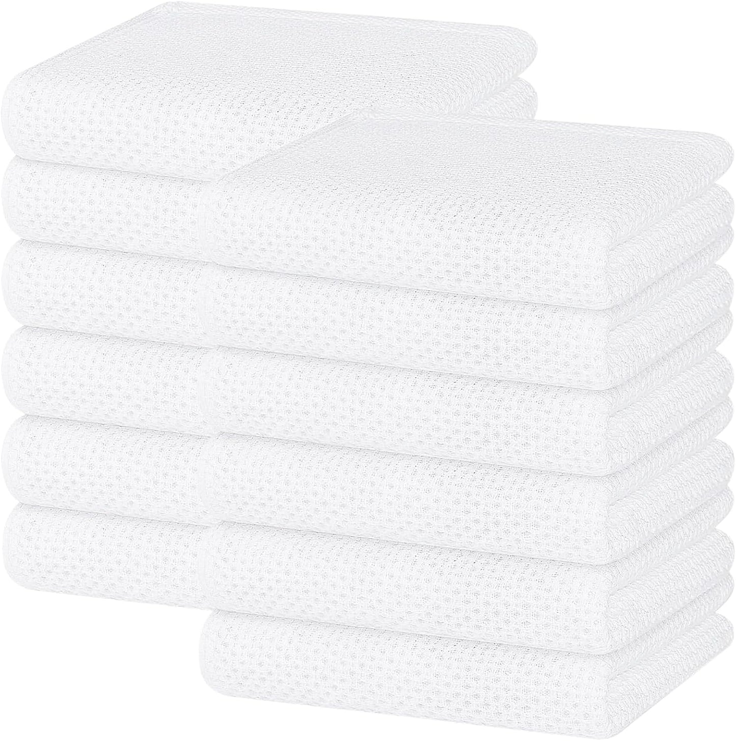 Homaxy 100% Cotton Waffle Weave Kitchen Dish Towels, Ultra Soft Absorbent Quick Drying Cleaning