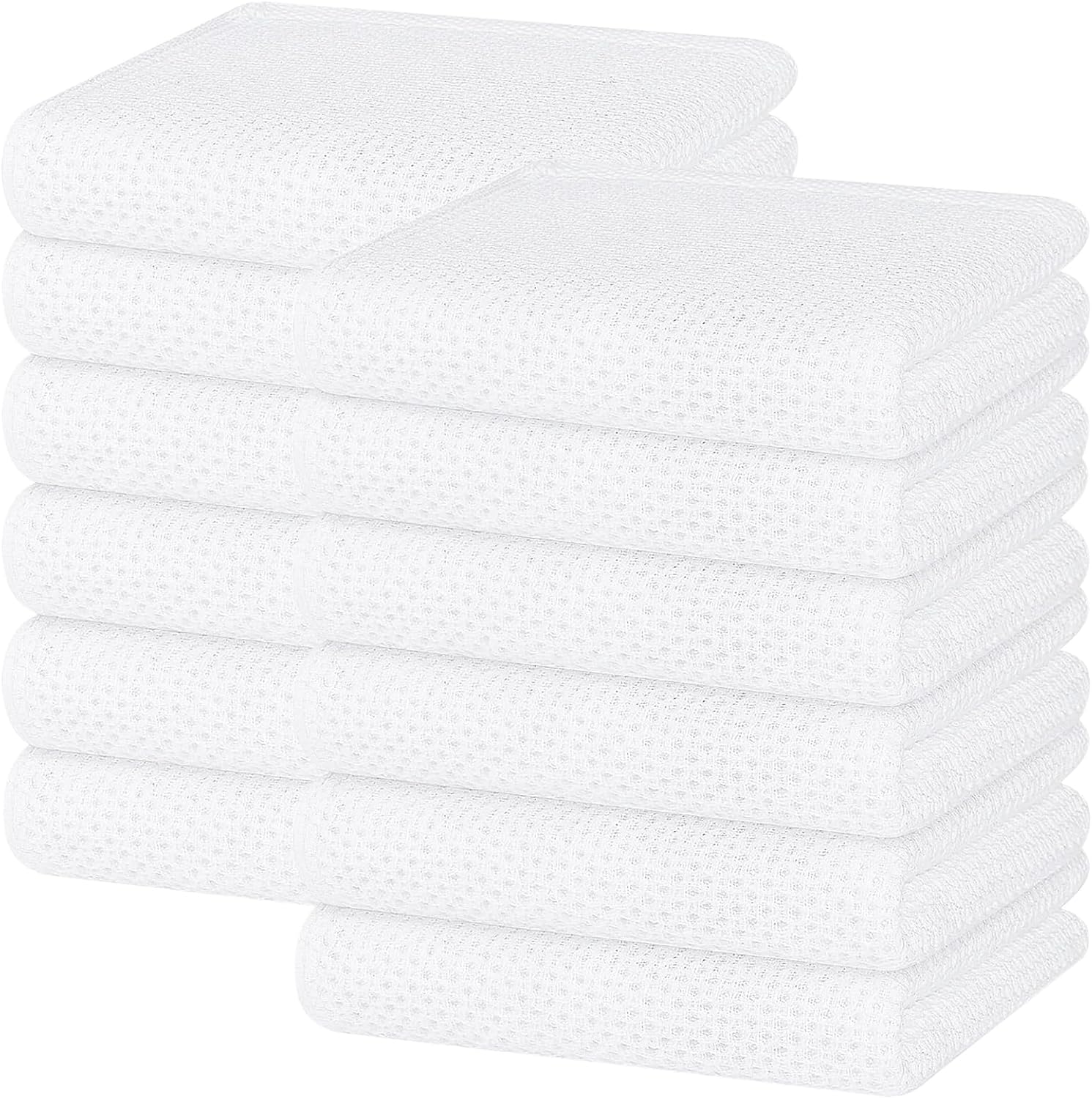 Homaxy 100% Cotton Waffle Weave Kitchen Dish Towels, Ultra Soft Absorbent Quick Drying Cleaning