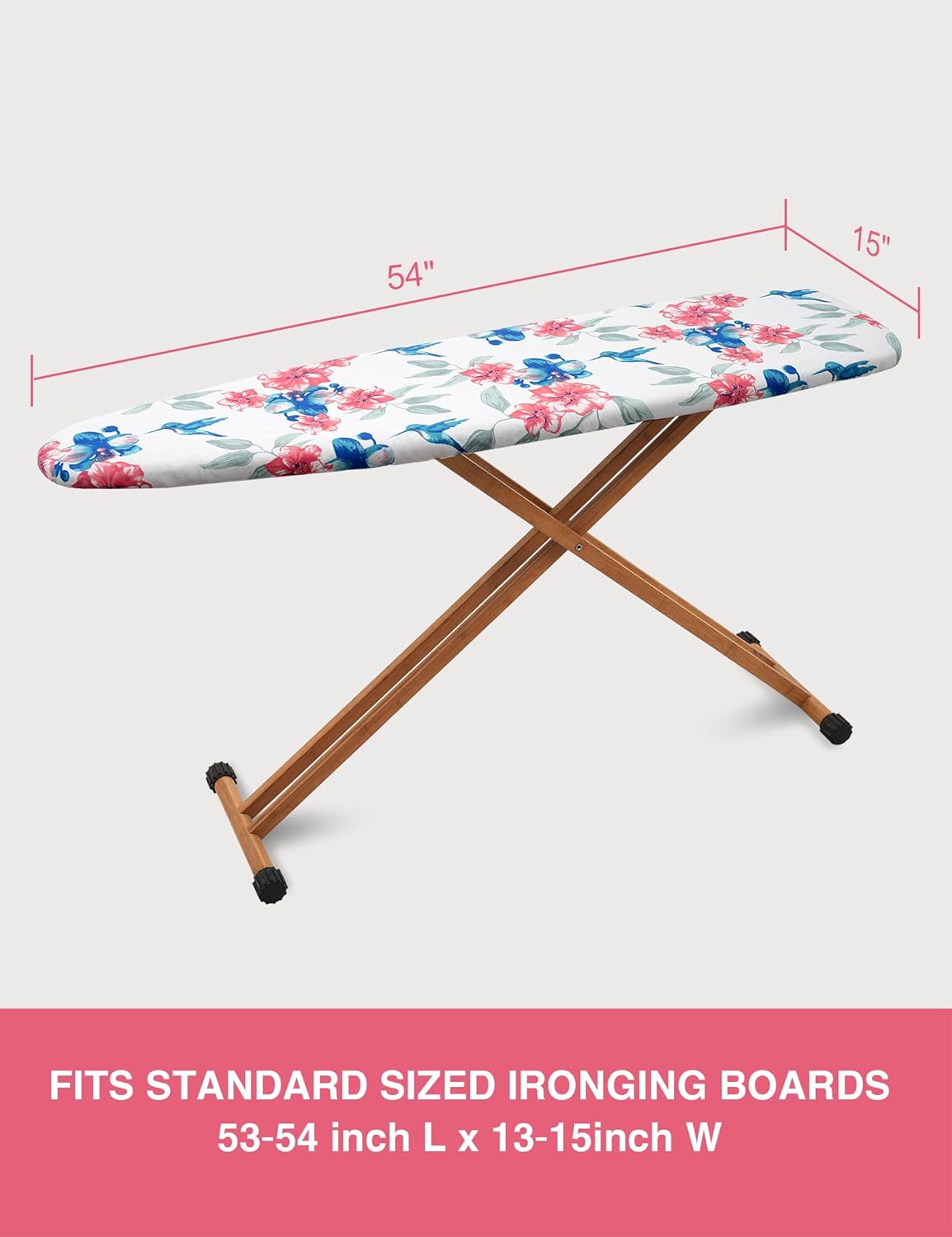 Extra Thick Ironing Board Cover and Pad, Resist Scorching and Staining, 15x54 Reflective Silicone