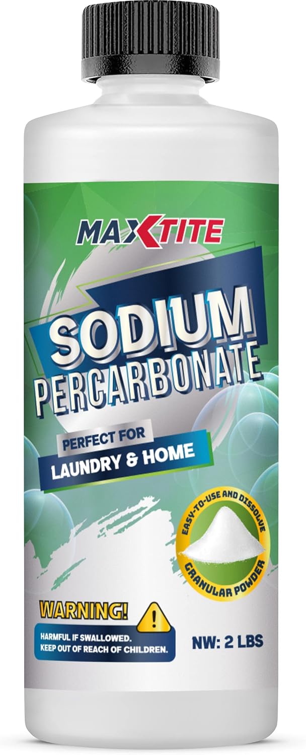MAXTITE Sodium Percarbonate (2 lbs) - 100% Pure - Solid Hydrogen Peroxide/Oxygenated Bleach