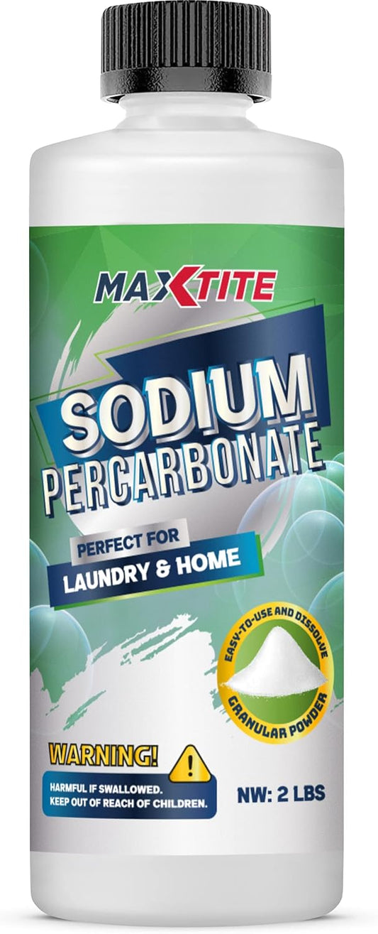 MAXTITE Sodium Percarbonate (2 lbs) - 100% Pure - Solid Hydrogen Peroxide/Oxygenated Bleach