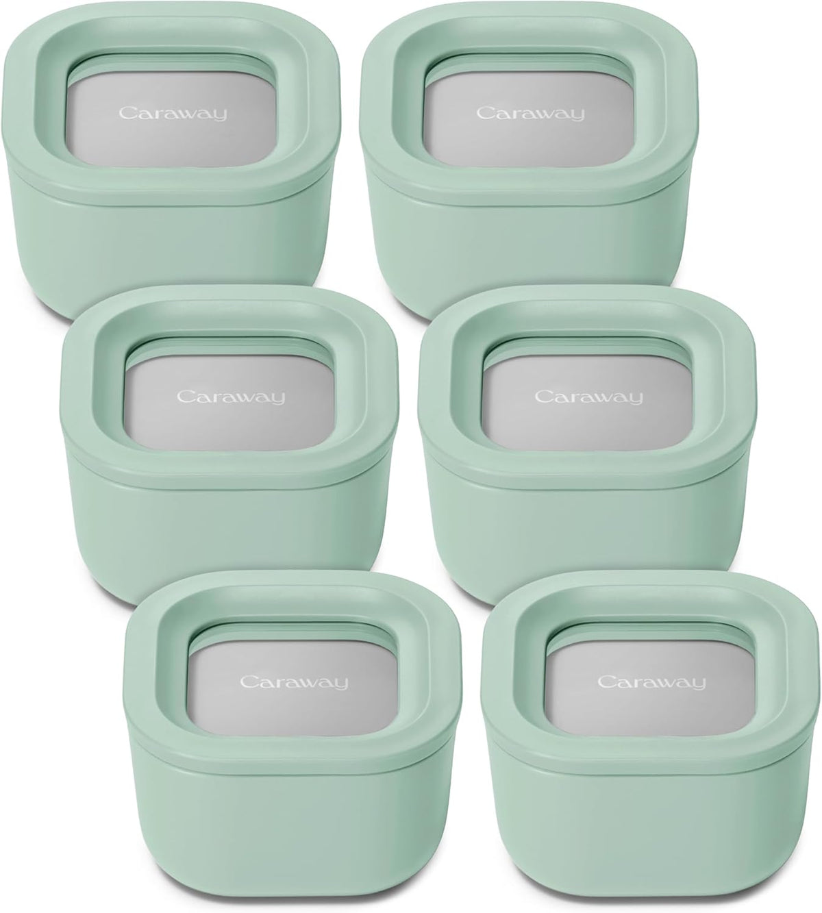 Caraway 6pc Food Storage Container Set - 1.75 Cup Glass Storage Container for Food (6) - Non-Toxic
