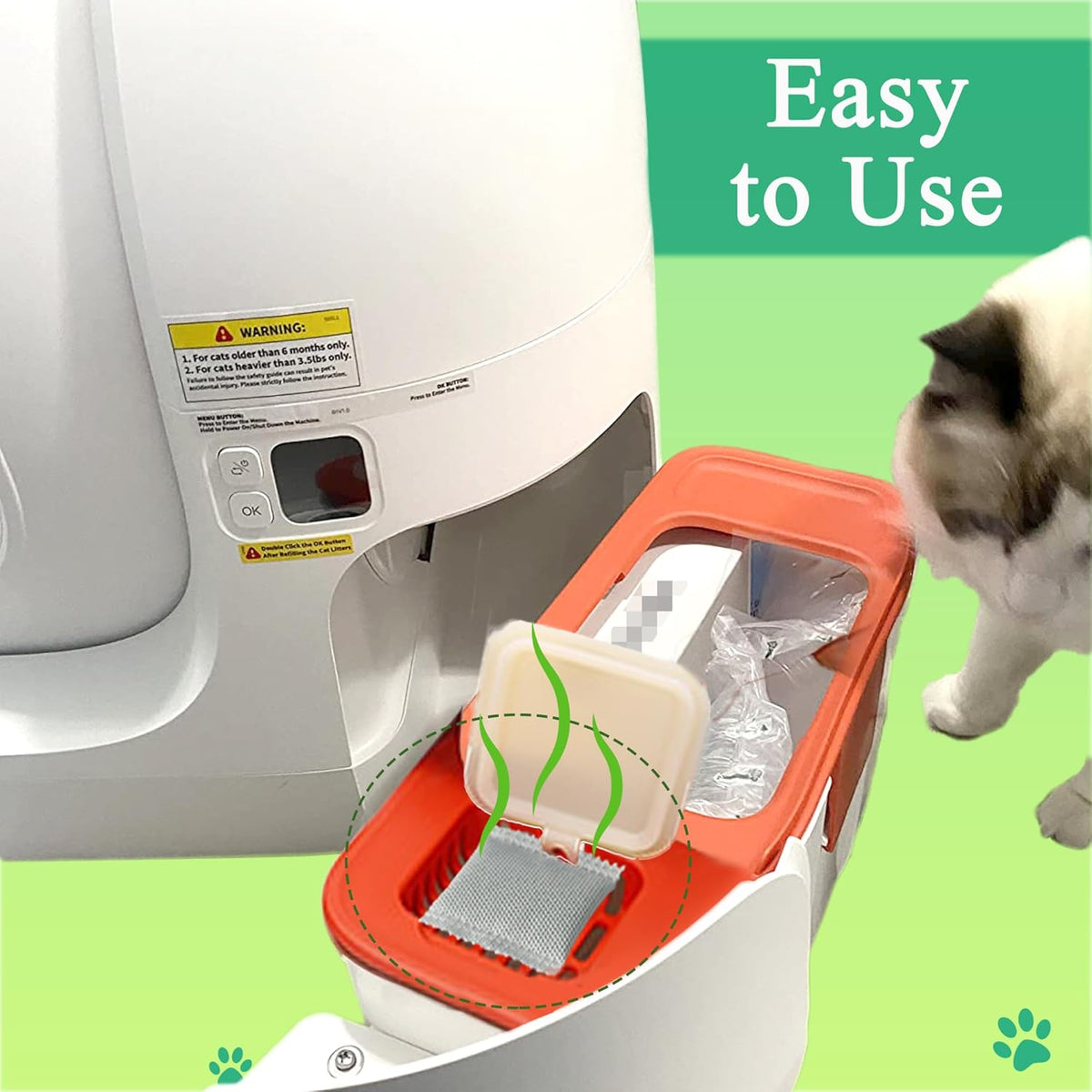 12 Pack Odor Eliminator for PuraMax Self-Cleaning Cat Litter Box, Natural Activated Charcoal