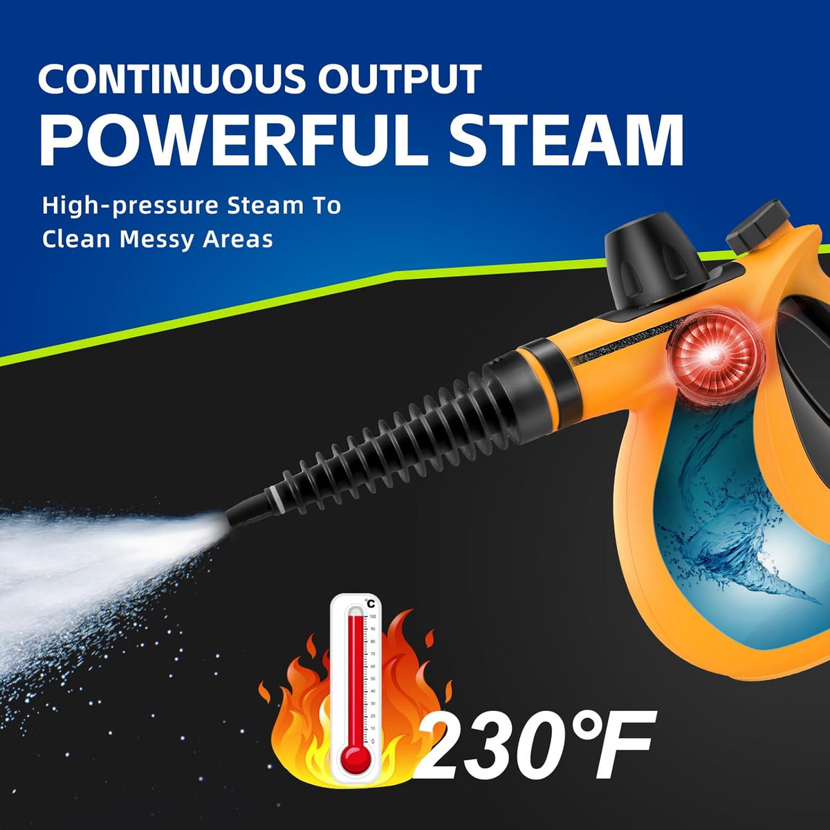 Handheld Steam Cleaner, Pressurized Multi-Surface Steam Cleaner with 11pcs Accessories, Chemical