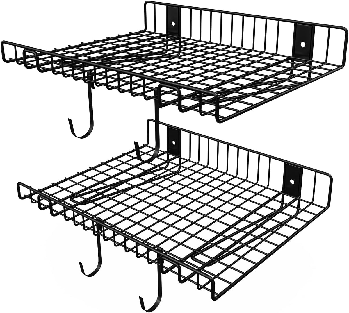 2 Pack Garage Wall Shelf, Wall Mounted Storage Shelves, Heavy Duty Metal Shelves for Room Wall