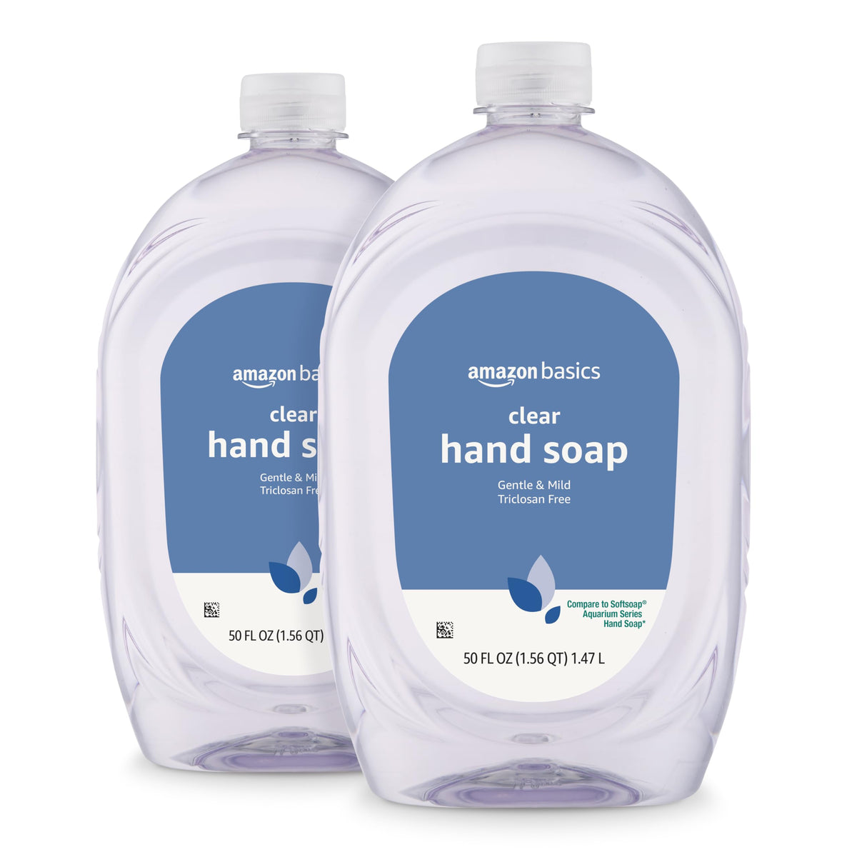 Amazon Basics Gentle & Mild Clear Liquid Hand Soap Refill, Triclosan-Free, Dermatologist-Tested, pH