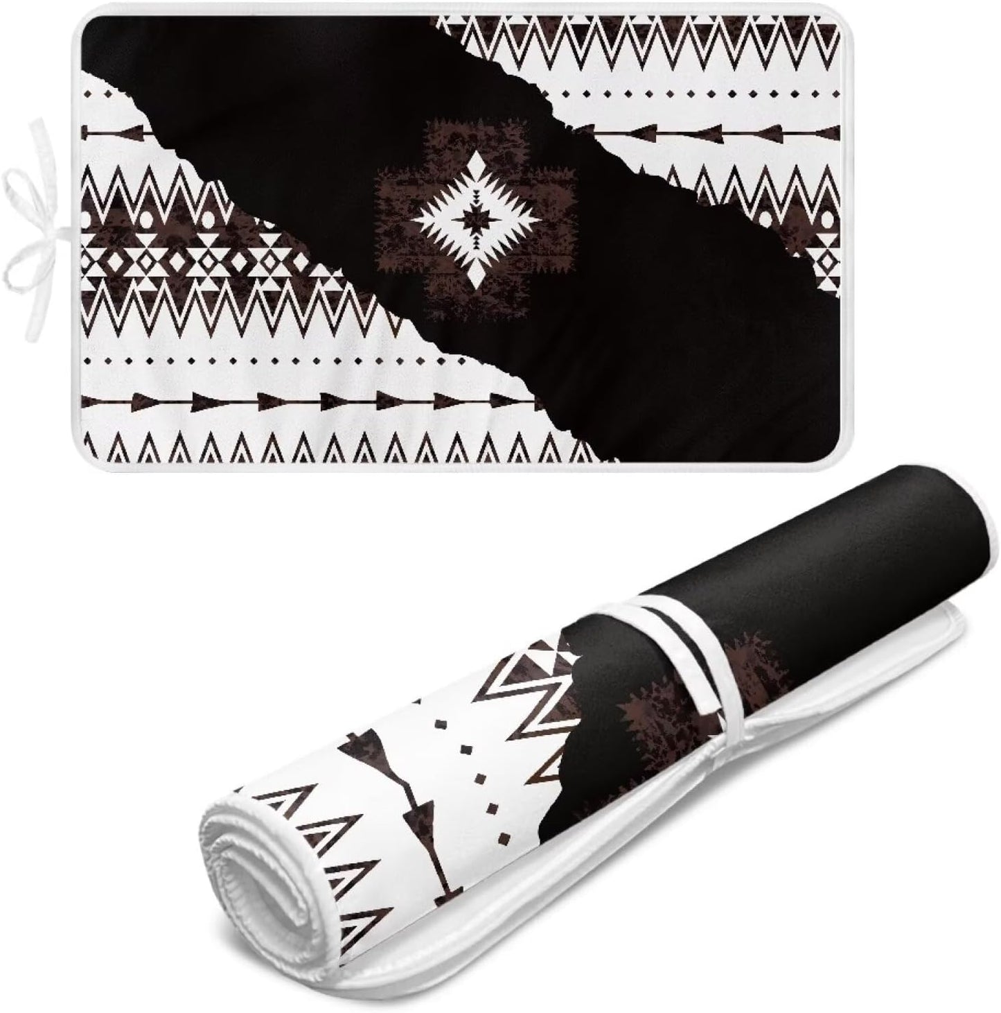 Aztec Print Ironing Mat Portable Ironing Pad Blanket for Table Top Heat Resistance Foldable