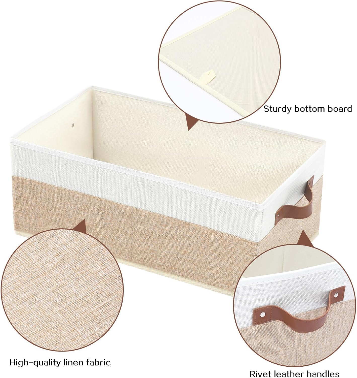6 Pack Fabric Storage Bins, Large Storage Baskets for Shelves, Foldable Closet Organizer Storage