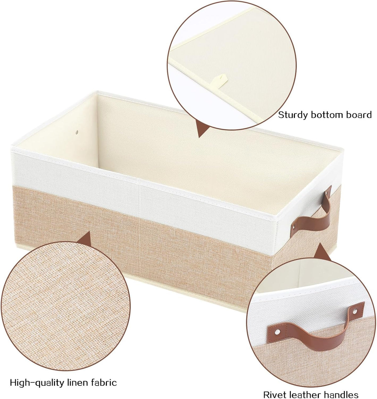 Closet Organizer Bins 3 Pack, Large Storage Bins for Shelves, Foldable Closet Storage Boxes Baskets