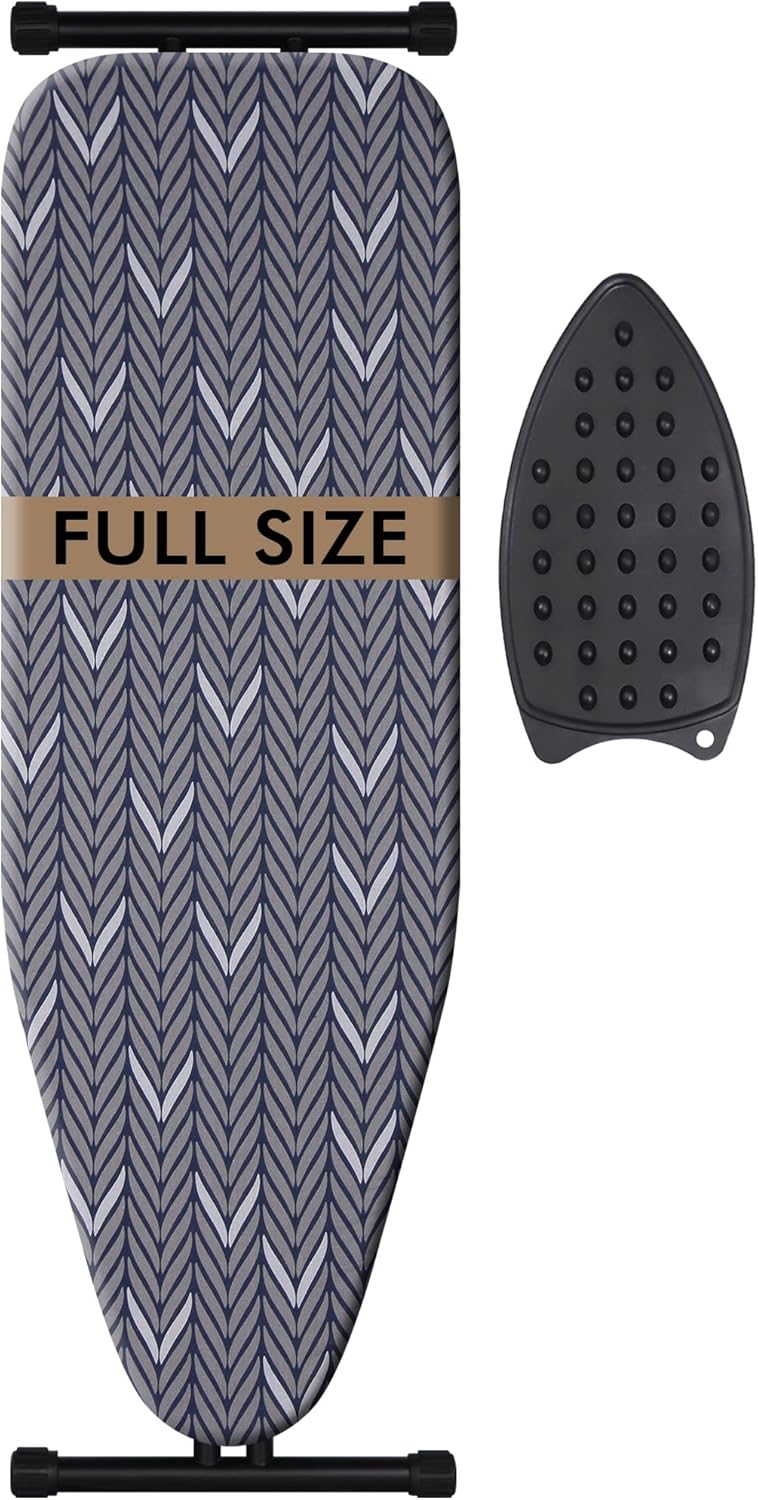 Ironing Board Full Size, Metal Construction Iron Board with Extra Thick Heavy Duty Padded Cover