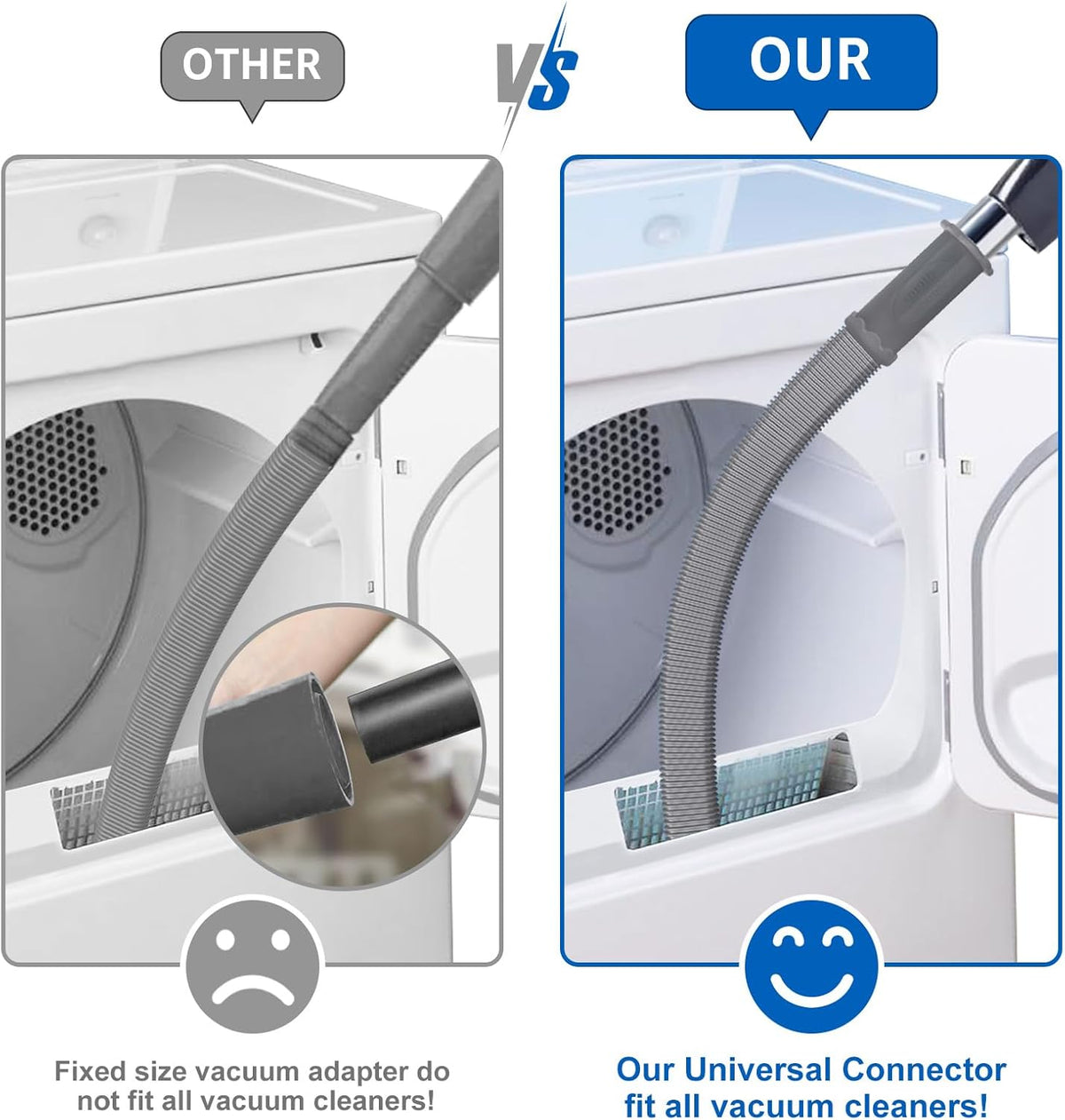 Sealegend Upgrade Dryer Vent Cleaner Kit Vacuum Hose Attachment Compatible with Most Vacuum