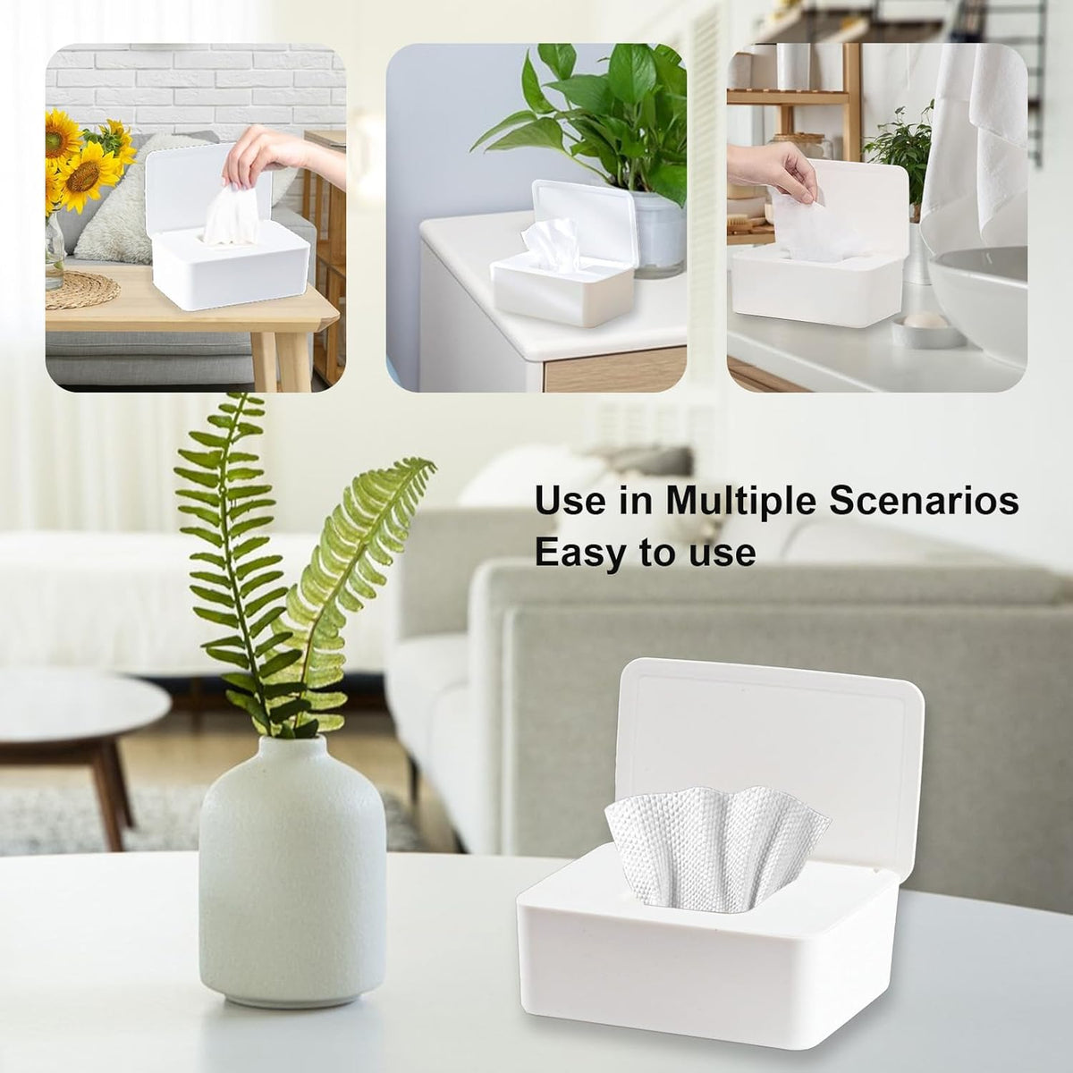 1 Pcs Diaper Wipes Dispenser, Refillable Wipe Container, Wipe Container with Sealing Design Lid