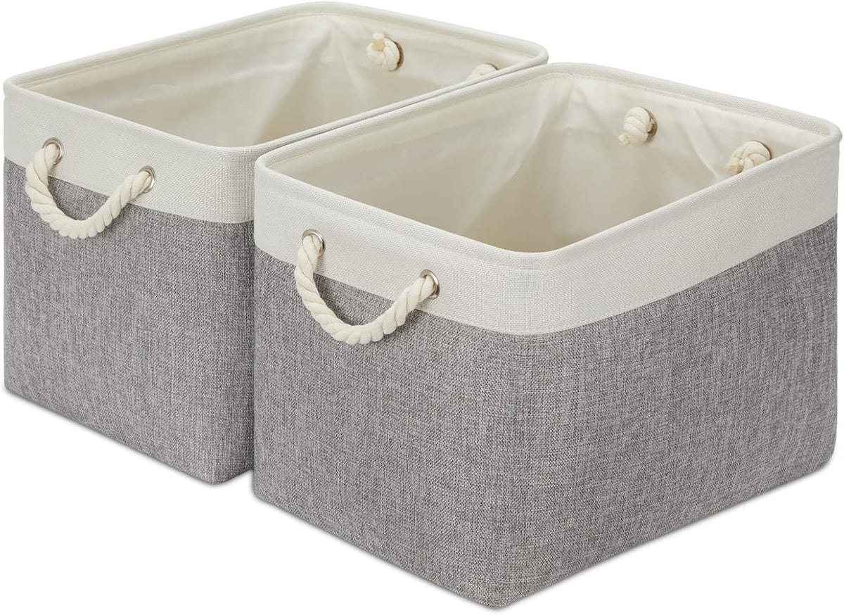 DULLEMELO Storage Baskets for Organizing 16x12x12 Large Fabric Storage Bins Baskets Set of 2