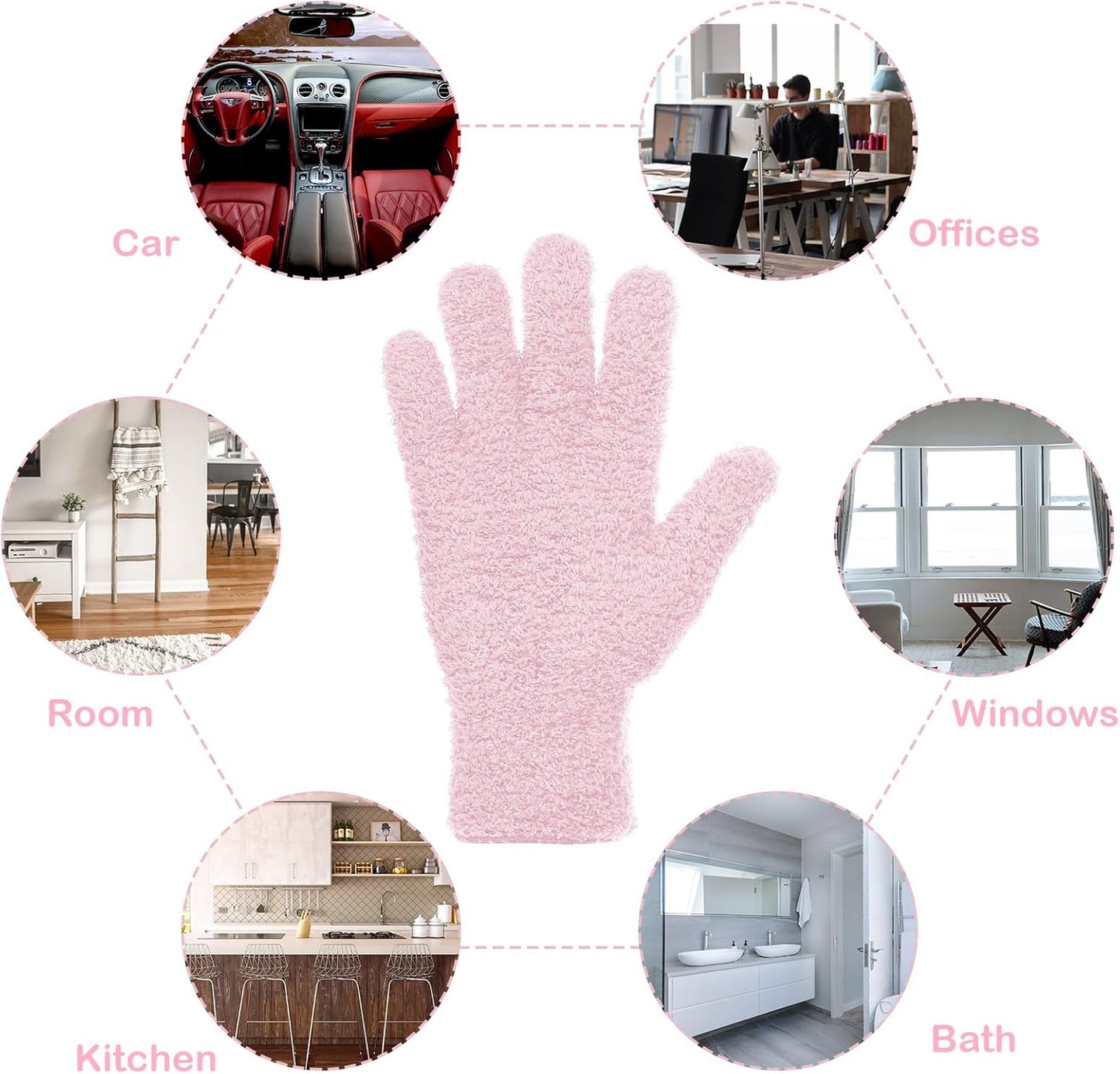 Patelai 2 Pairs Microfiber Gloves for plants Dusting Cleaning Glove Mittens House Cars Blinds
