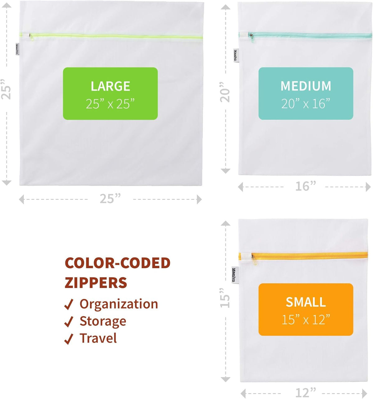 Mesh Laundry Bag for Delicates, Wash Bag for Underwear and Lingerie, Makeup Organizer Bag (1 Large