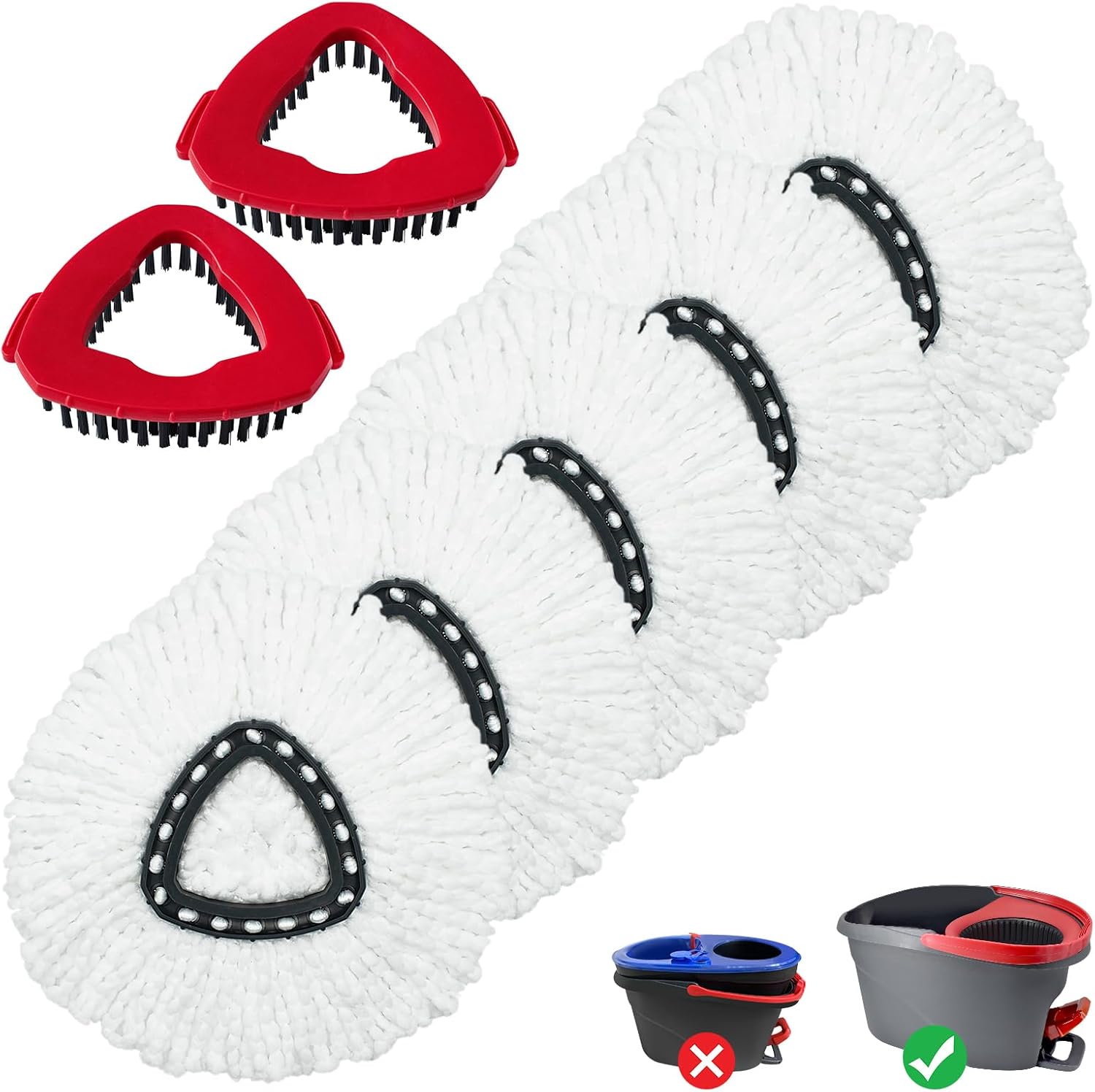 Mop Heads Replacement for Ocedar, Mop Replace Head for Ocedar EasyWring 1 Tank, Microfiber Spin Mop