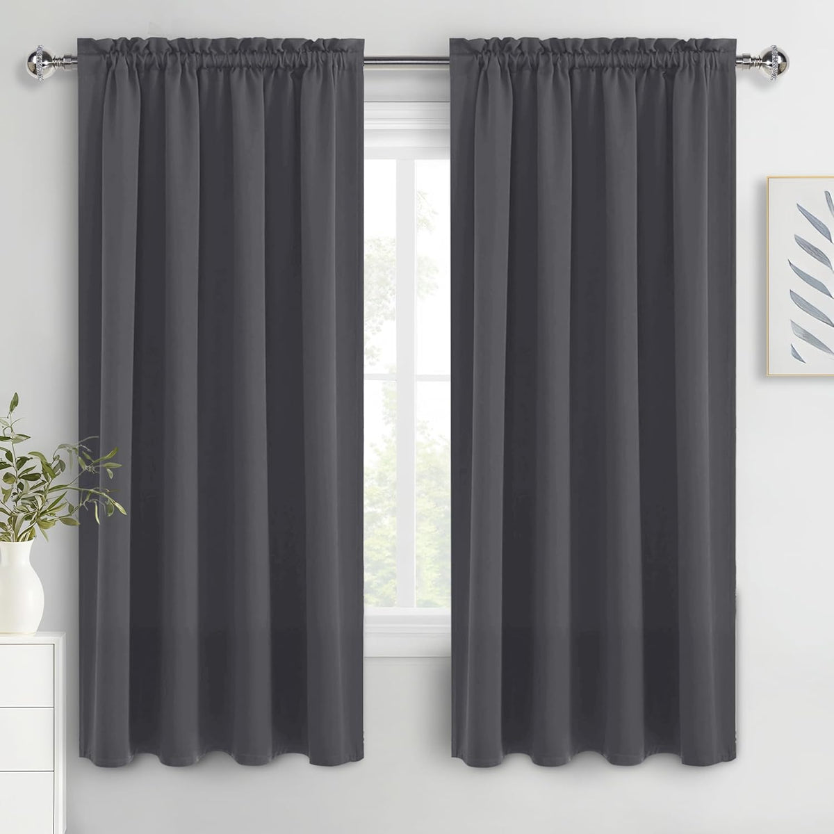 DWCN Blackout Curtains for Bedroom 72 Inch Length 2 Panels Set, Solid Thermal Insulated Energy