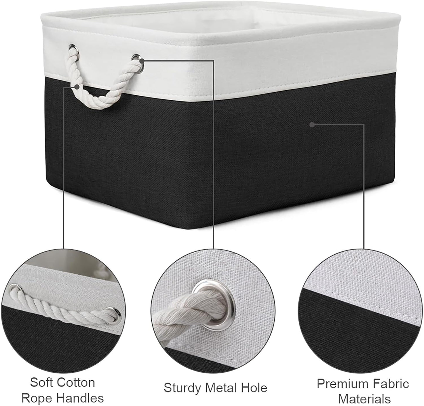 TheWarmHome Storage Basket for Organizing - Large 3 Pack 15.7x11.8x8.3 inch Collapsible Storage Bin