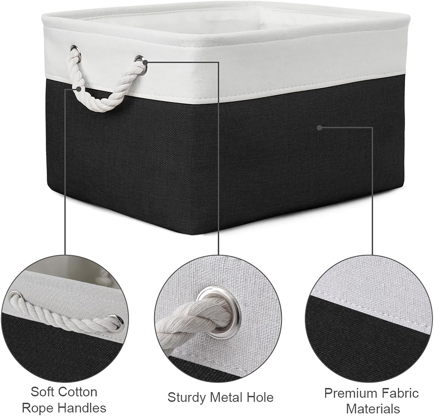 TheWarmHome Storage Basket for Organizing - Large 3 Pack 15.7x11.8x8.3 inch Collapsible Storage Bin