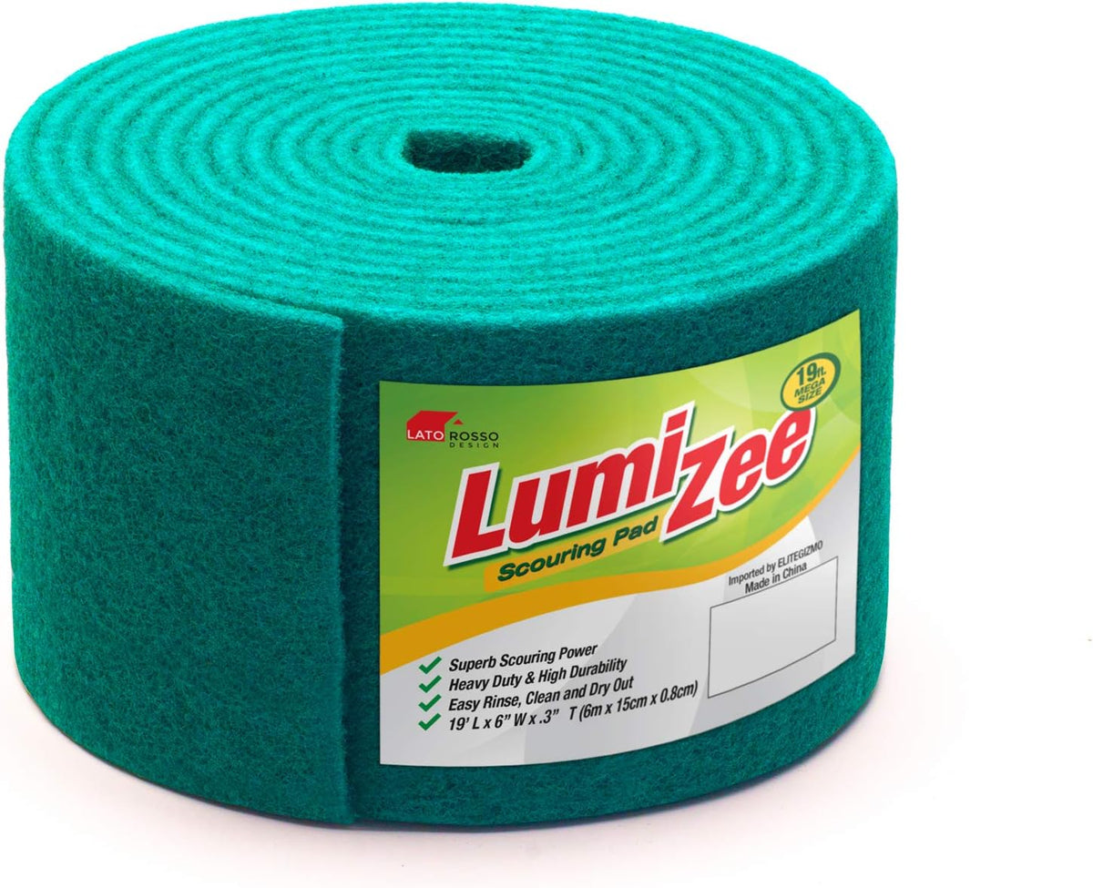 Green Scrubbing Pad Roll 19ft Economy Size Medium Duty Abrasive Scrub Sponge Scouring Pads 19ft x