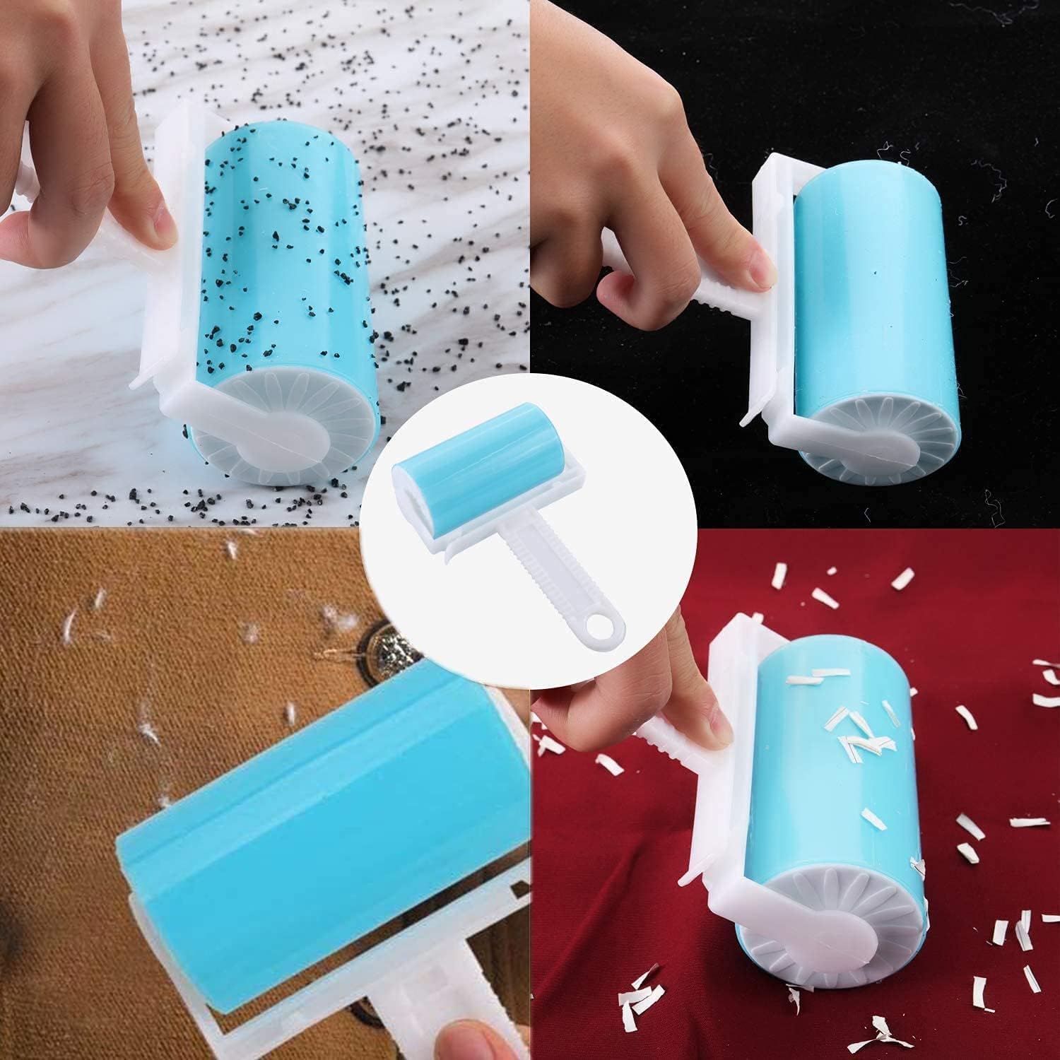 Travel Lint Roller 3 Pack, Washable Lint Roller Reusable Compact Pet Hair Remover Cleaner with