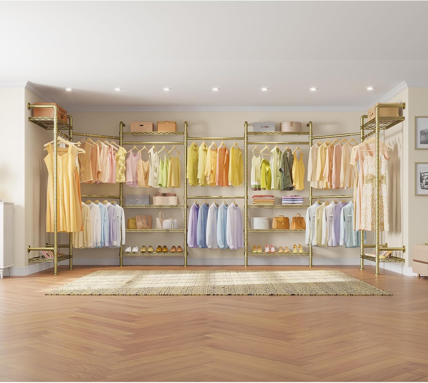 Timate F3 Garment Rack Heavy Duty Clothes Rack for Hanging Clothes, Expandable Industrial Pipe Wall