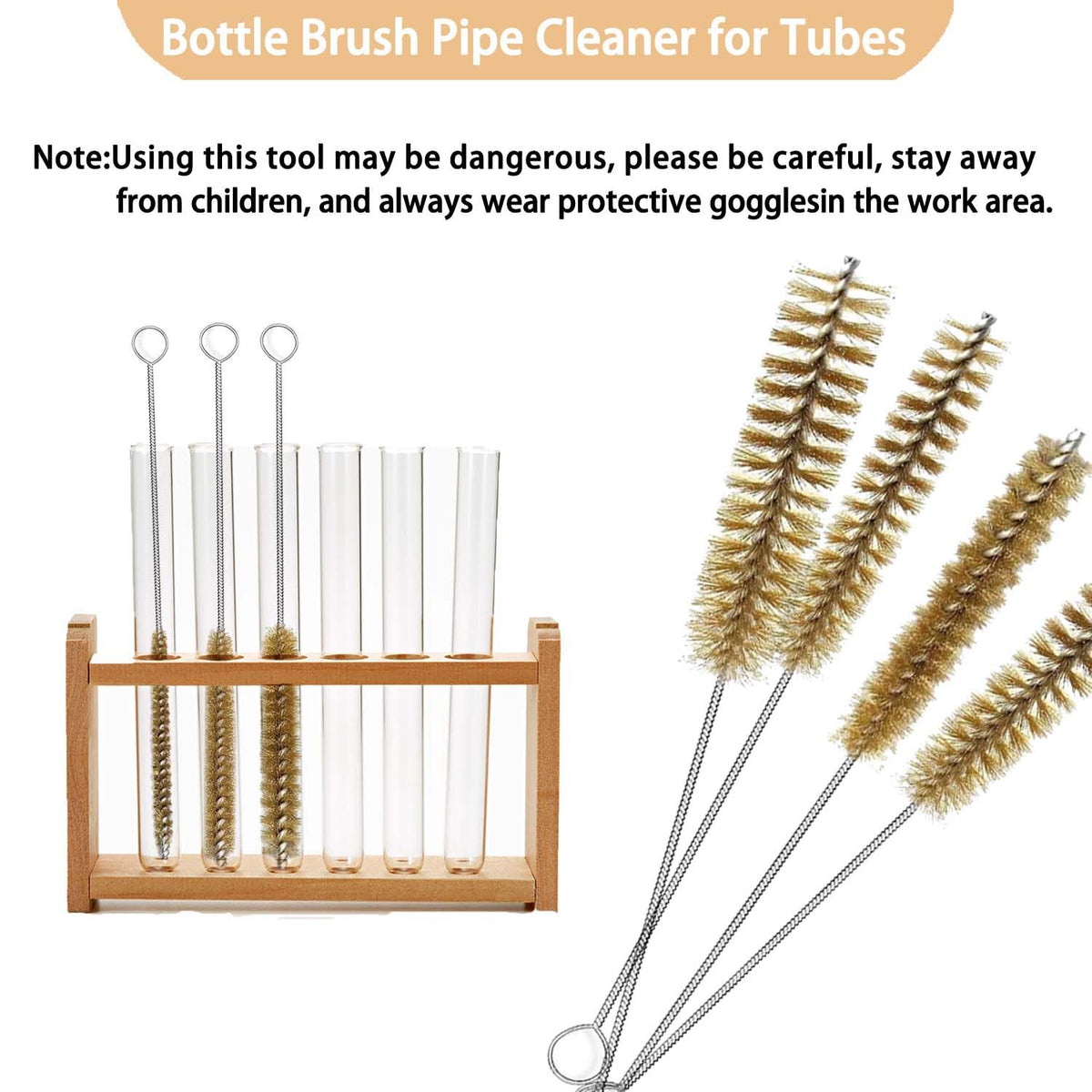 7pcs Brass Tube Brushes Bottle Brush Wire Tube Brushes,Long Wire Cleanling Brushes,Tube Cleaning