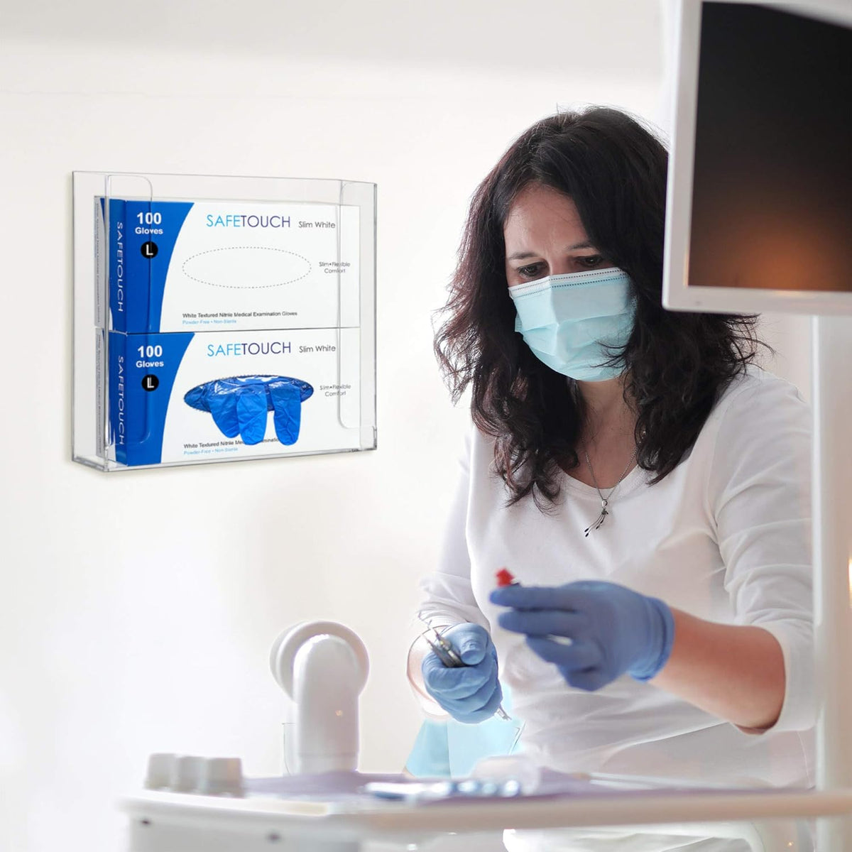 Amazing Abby Acrylic Glove Box Holder, Wall-Mounted Glove Dispenser, Floating Glove Box Organizer