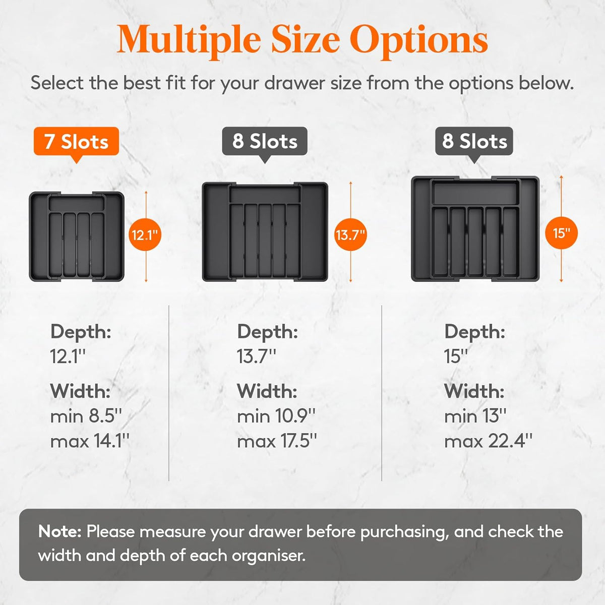 Lifewit Silverware Drawer Organizer, Expandable Utensil Tray for Kitchen, BPA Free Flatware and