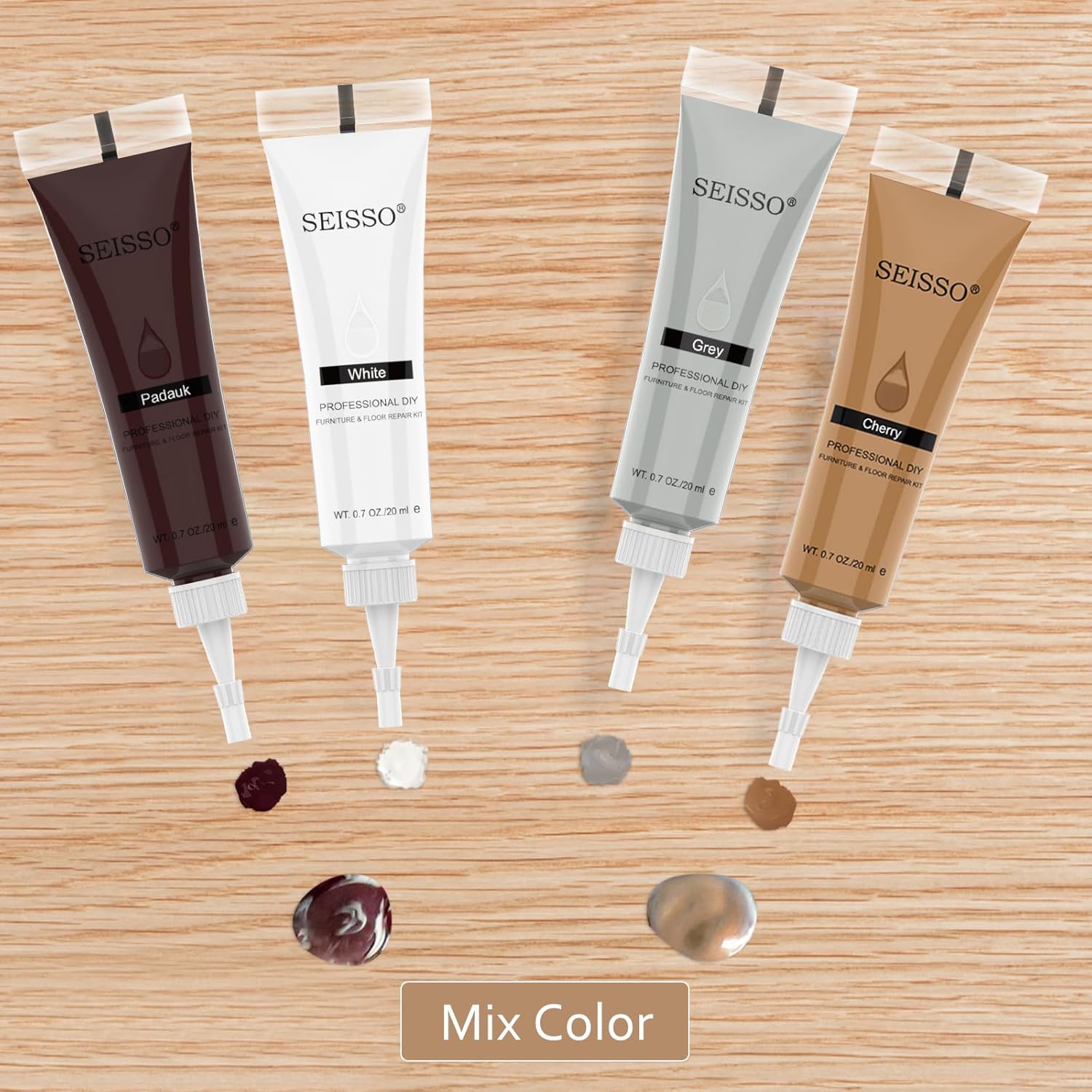 Wood Furniture Repair Kit- 8 Colors Wood Fillers and Touch Up Markers, New Upgrade Wood Repair Kit