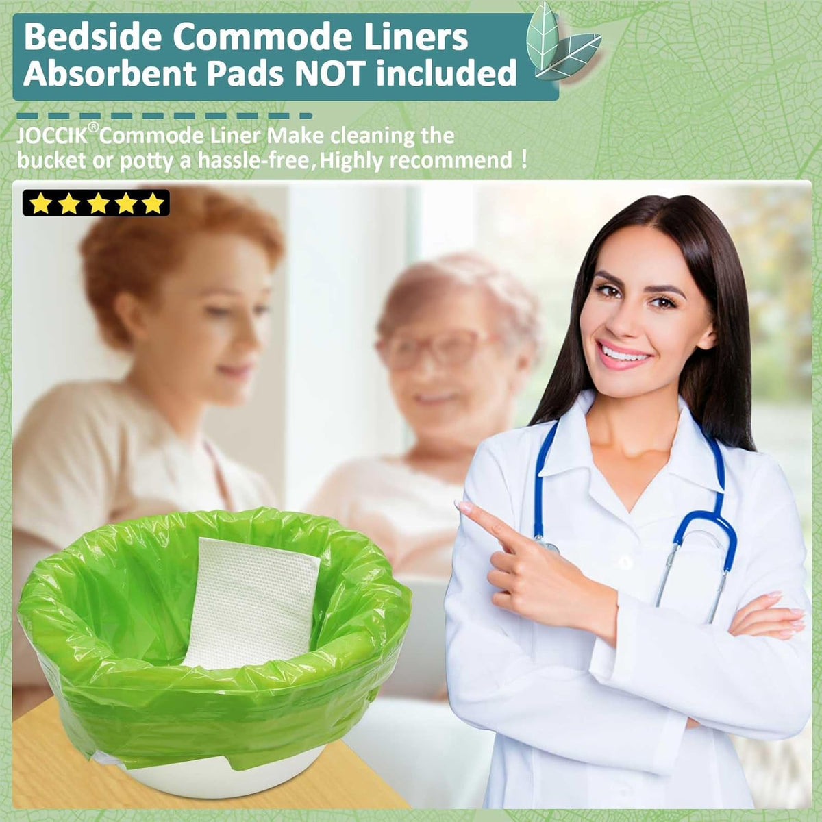 Commode Liners for Bedside Commode Vanilla Scented 150pcs Disposable Bags Universal Fit Most