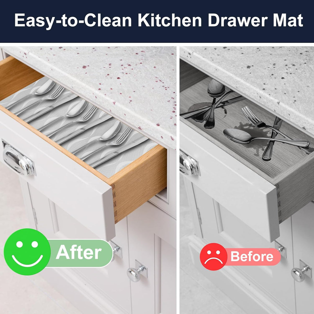 Shelf Liner, Waterproof Refragerator Liner, Drawer Liners for Kitchen Cabinet, Bathroom Sink Mat No