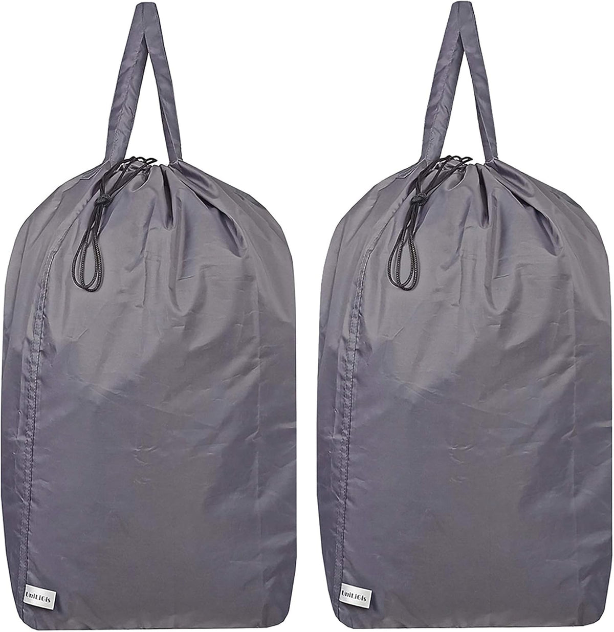 Washable Travel Laundry Bag with Handles and Drawstring (2 Pack), Heavy Duty Large Enough to Hold 3