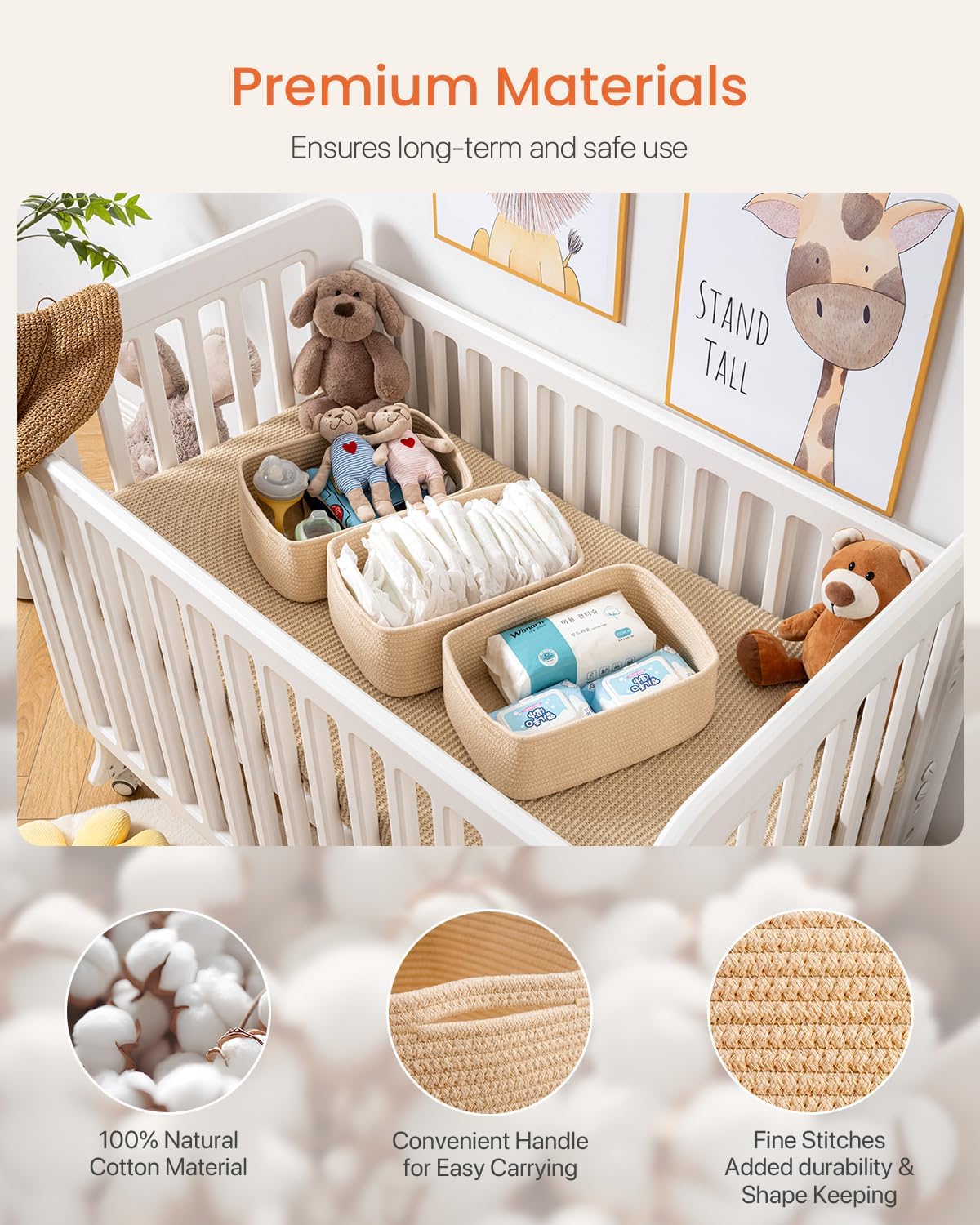 Small Woven Basket, 13.5 x 9.5 x 5 Inches, Storage Basket for Organizing, Cute Small Rope Shelf