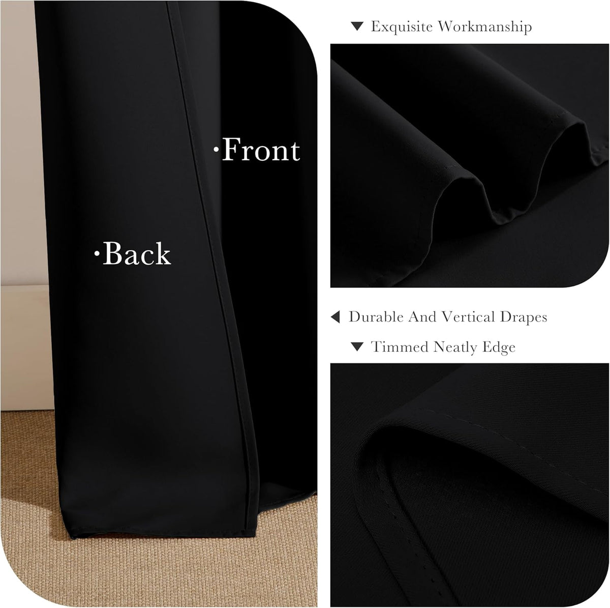 PONY DANCE Black Out Curtains for Bedroom 54 inch Length 2 Panels Set, Thermal Insulated Room
