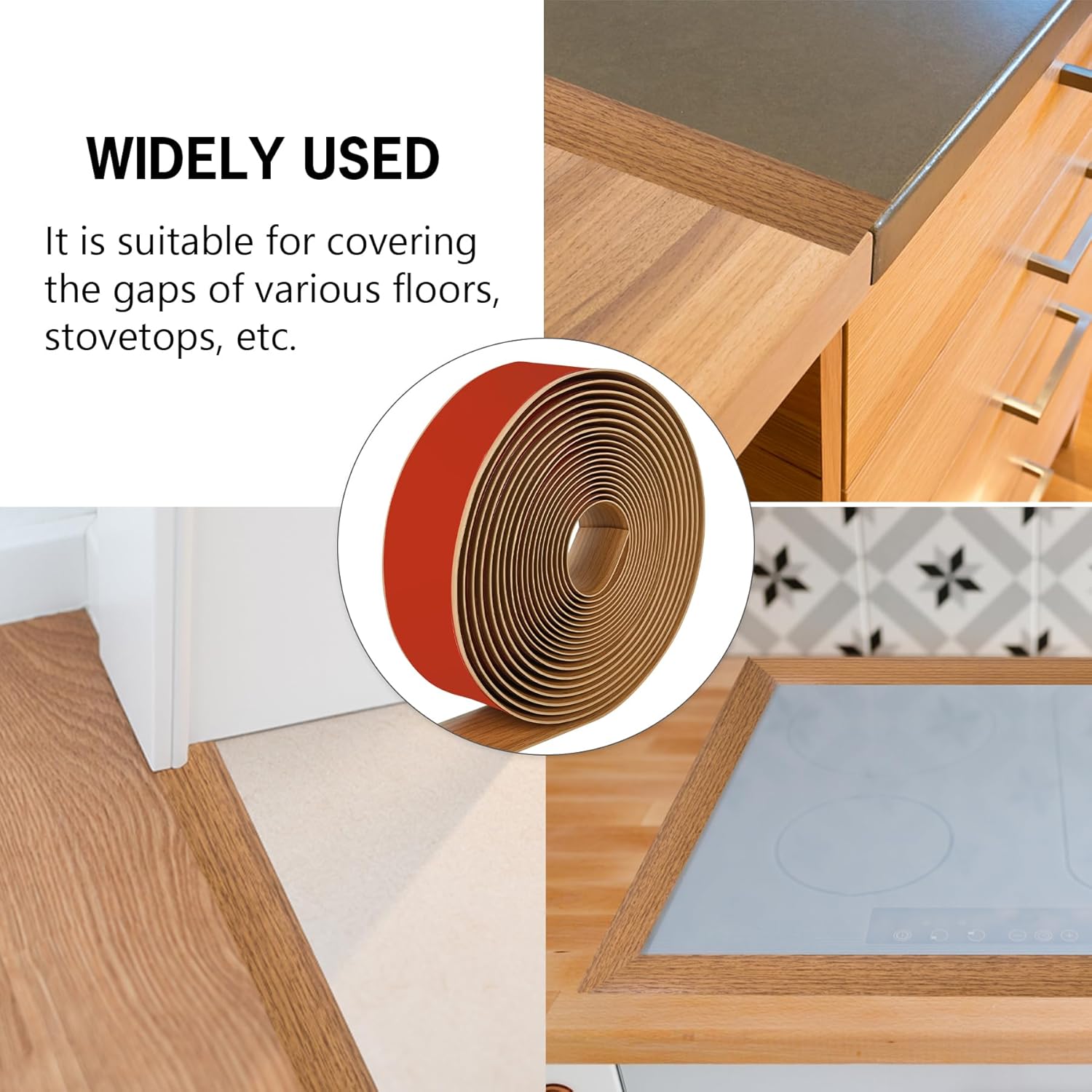 20Ft Floor Transition Strip Self Adhesive Vinyl Cover Floor Strip Flat Divider Transition Strip
